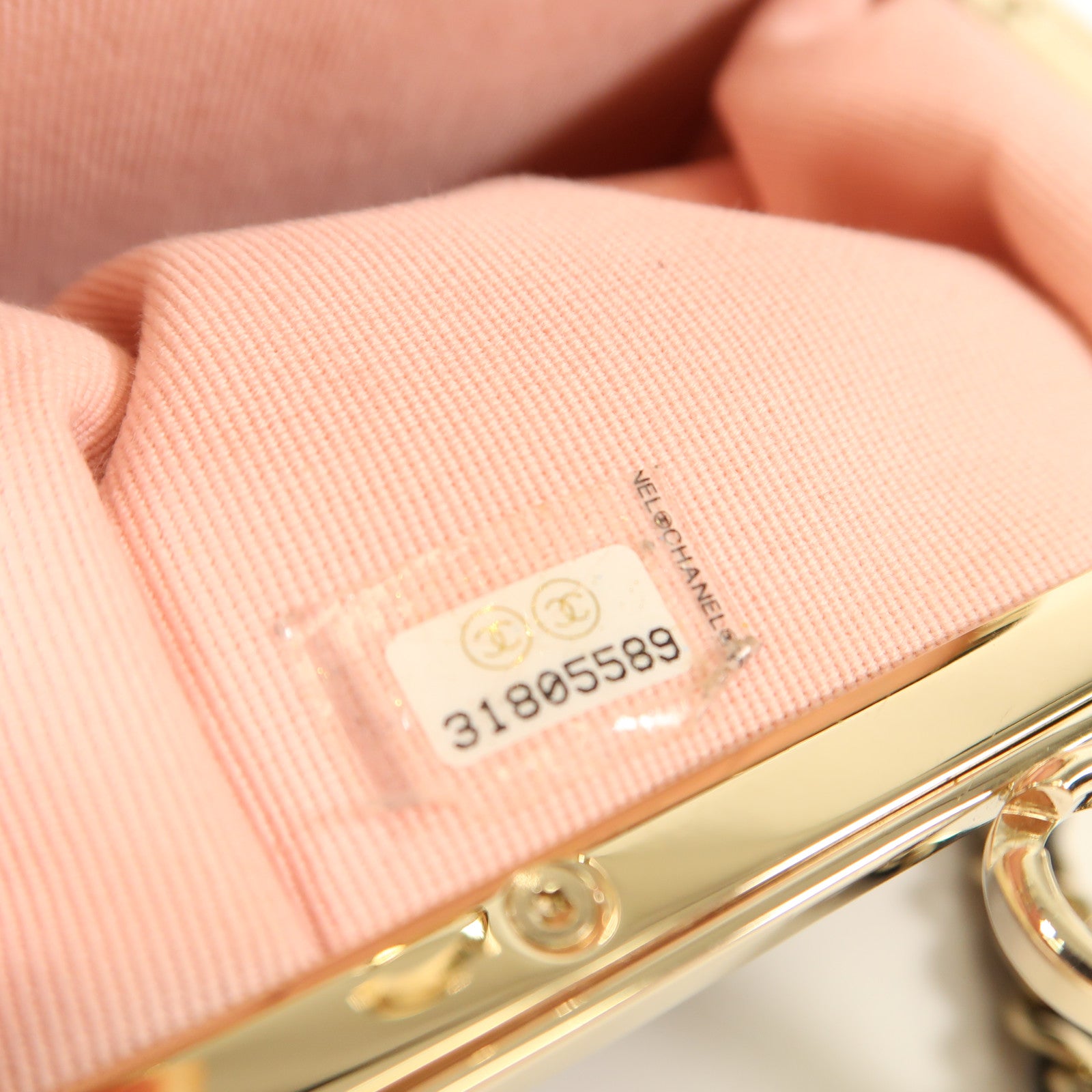 CHANEL 羊皮皮革Mini Chain Shoulder Bag金扣鏈帶肩背袋