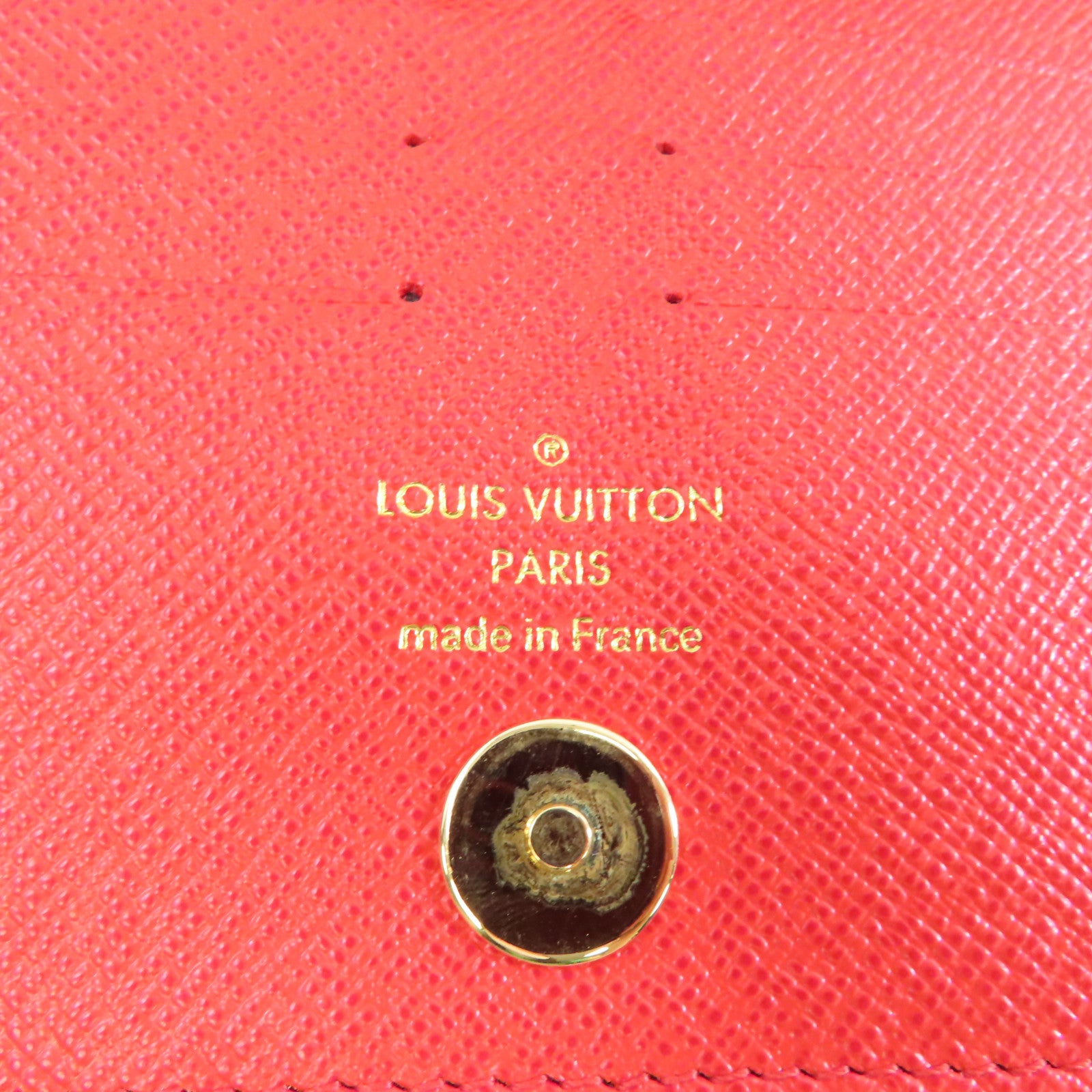 LOUIS VUITTON Monogram Double Zipper Wallet金扣長錢包啡色/紅色