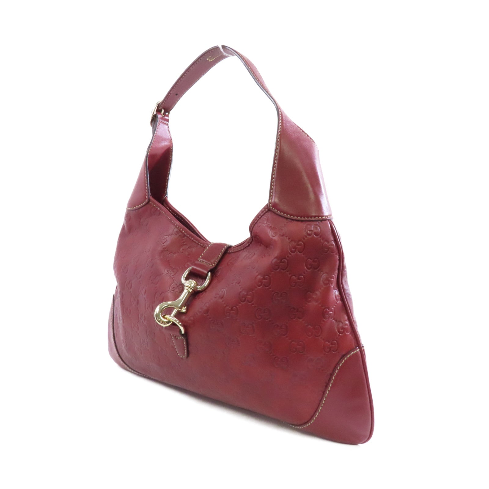 GUCCI 牛皮皮革Shoulder Bag金扣肩背袋紅色