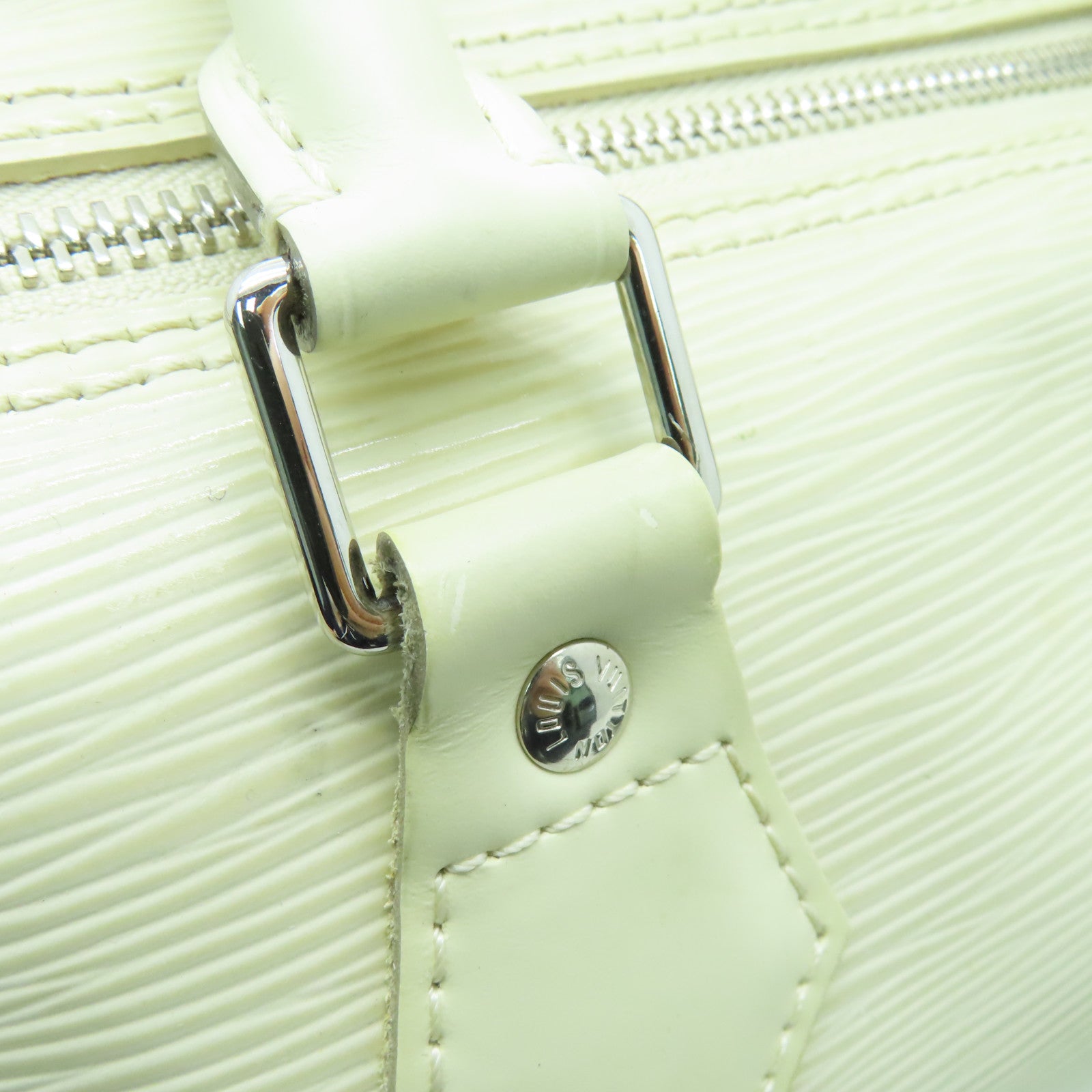 LOUIS VUITTON Epi Speedy 30銀扣手挽袋白色