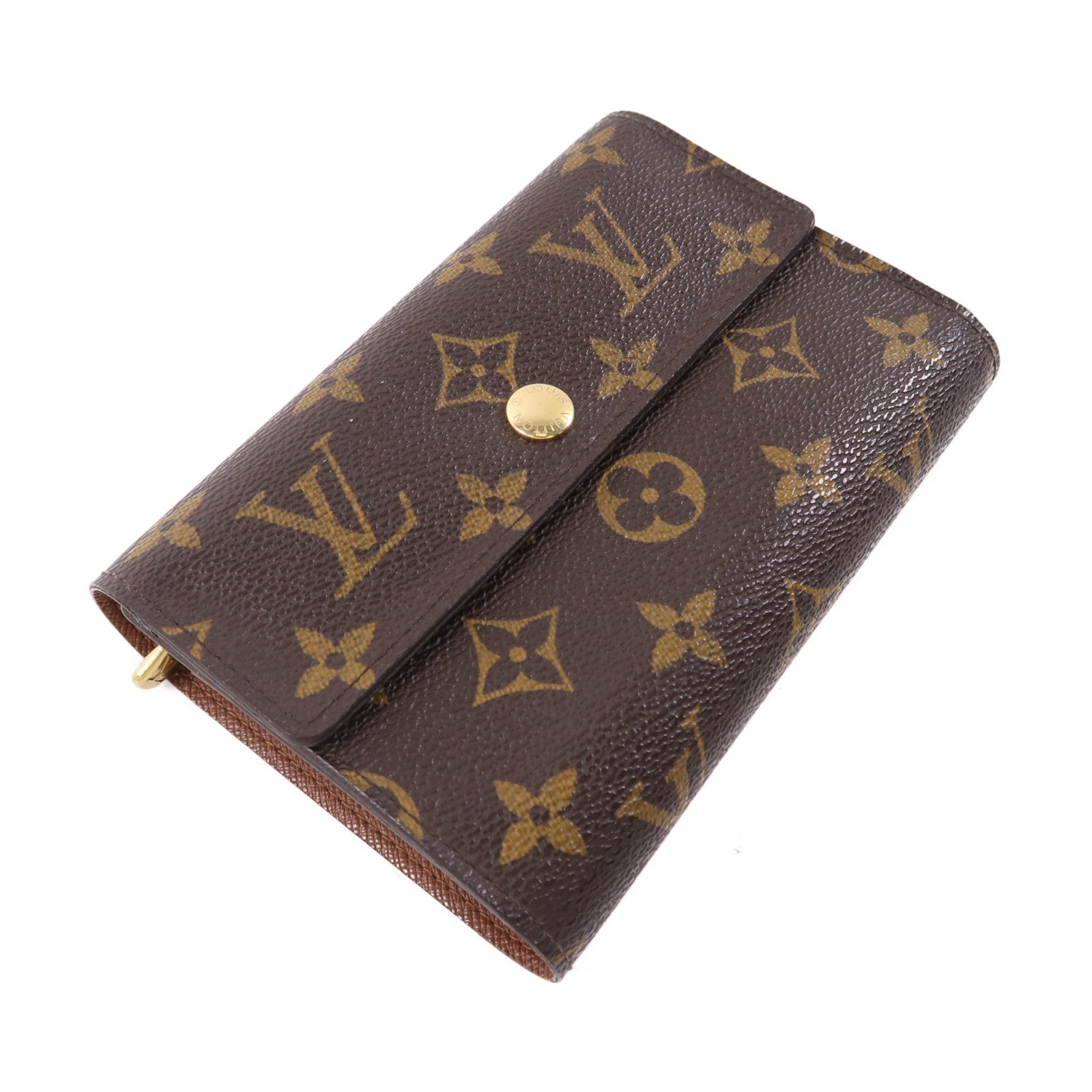 LOUIS VUITTON Monogram Portefeuille Alexandra金扣錢包啡色