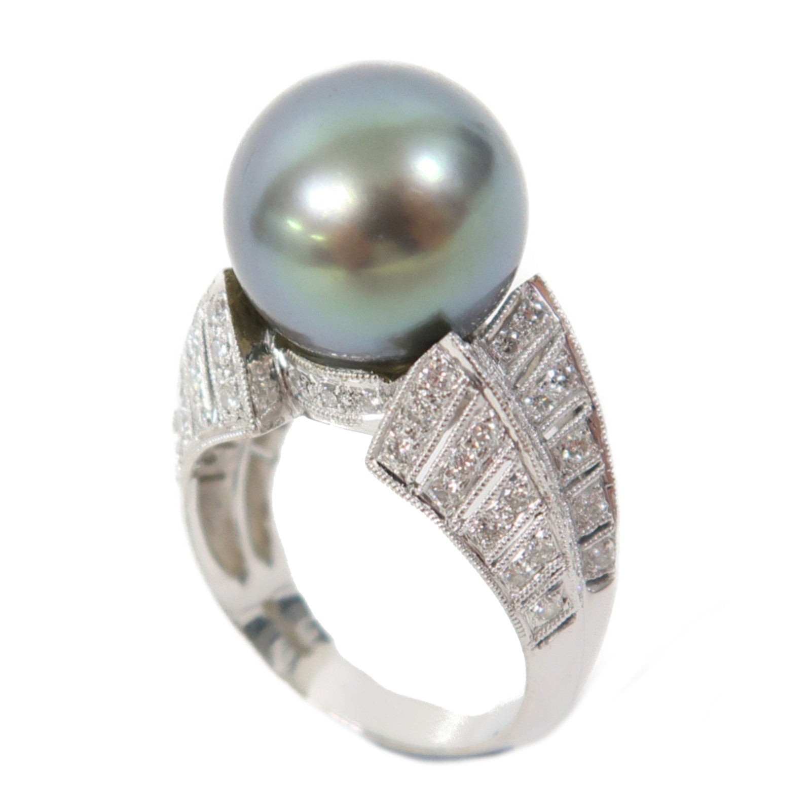 JEWELRY 【激減優惠】18K白金Pearl Ring珍珠戒指US#6