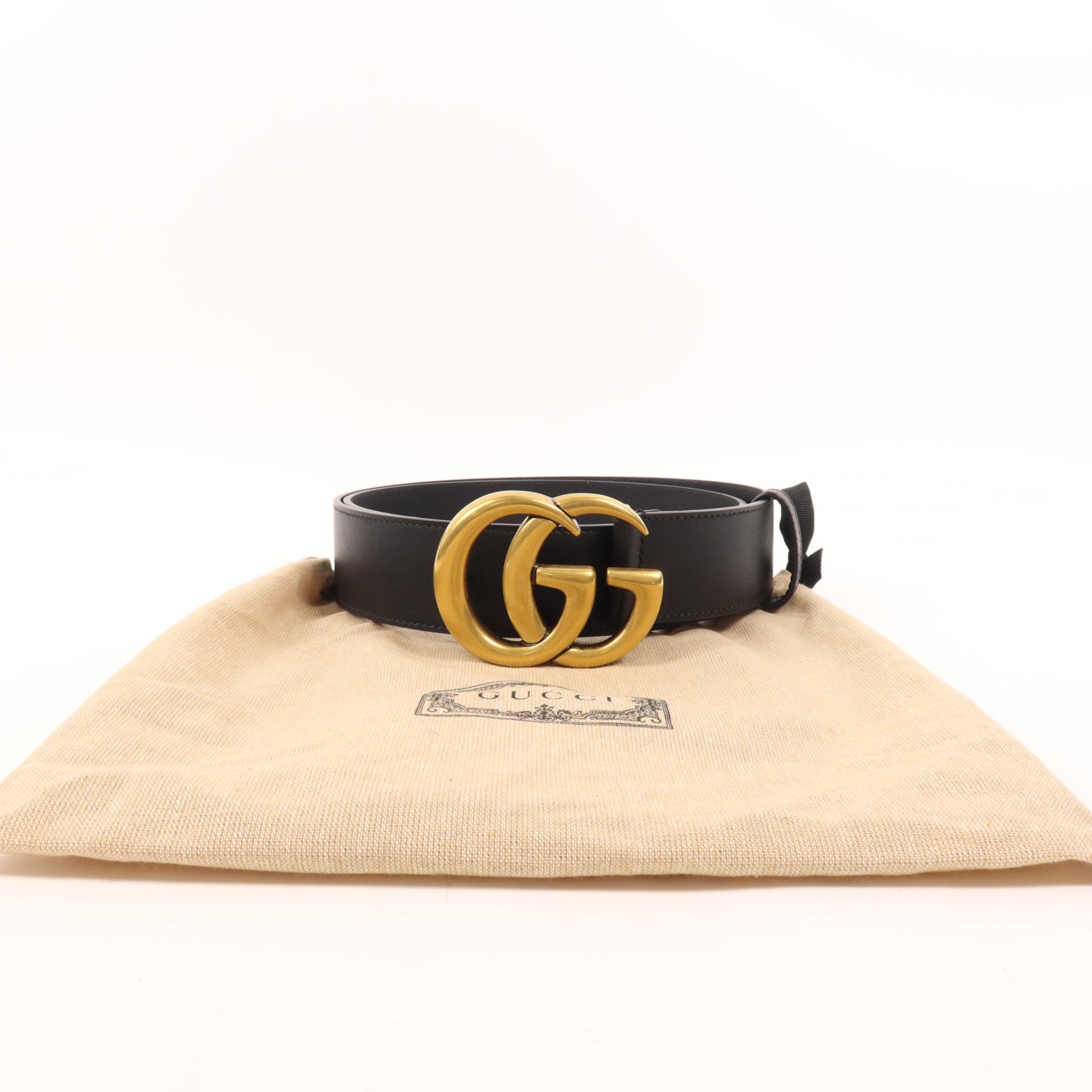 GUCCI 牛皮皮革Belt金扣皮帶