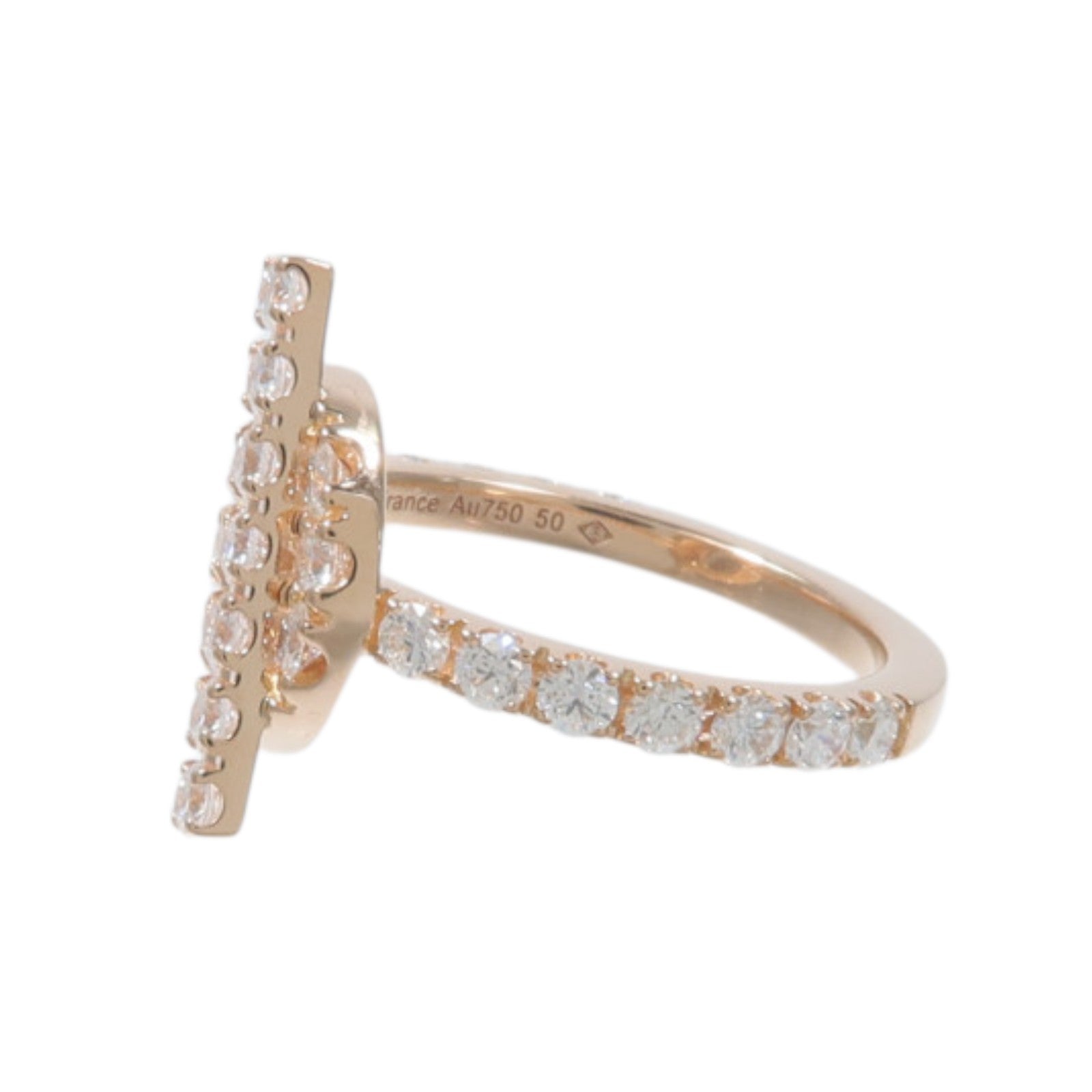 HERMES 18K玫瑰金Finesse Ring鑽石戒指