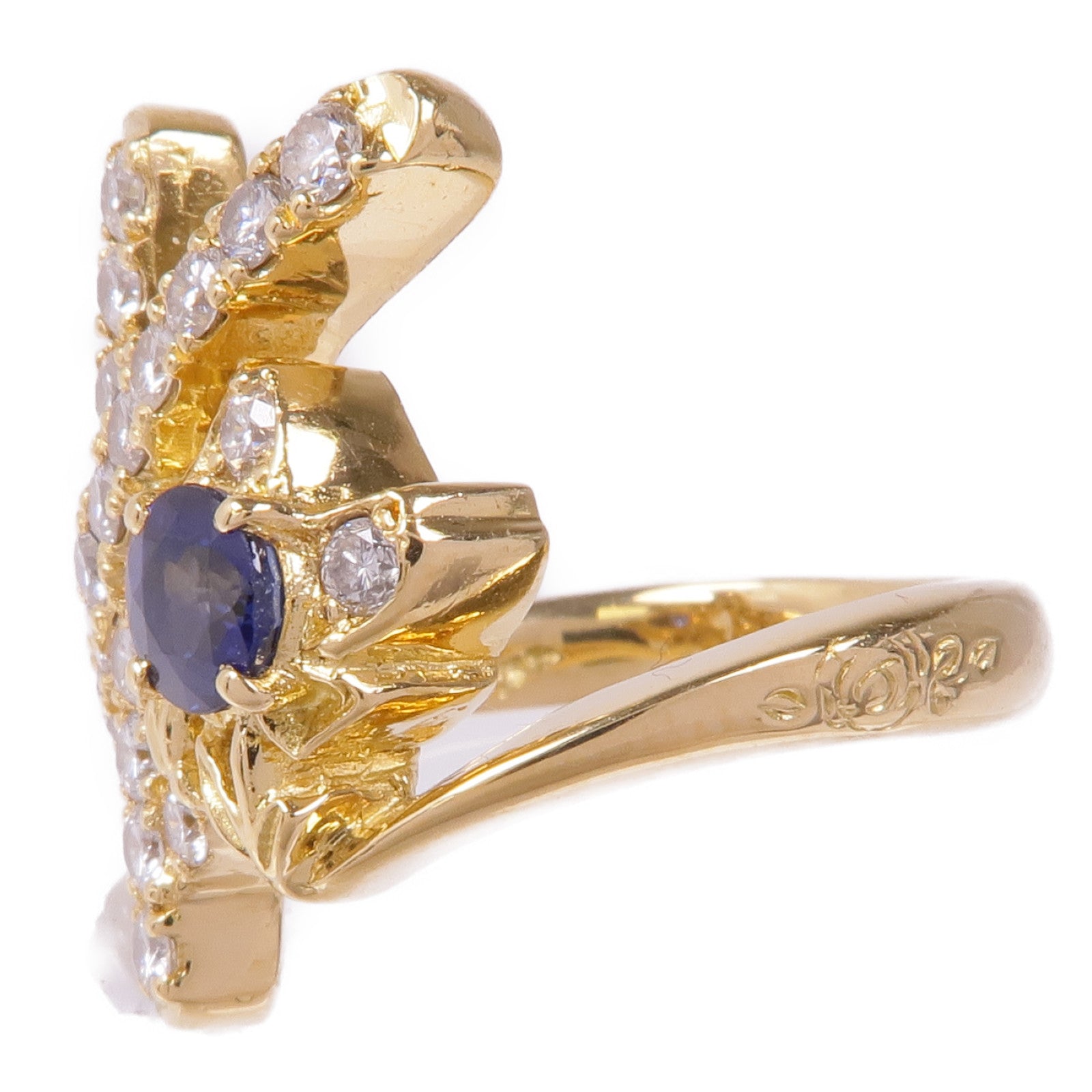 JEWELRY 18K黃金Sapphire Diamond Ring藍寶石/鑽石戒指US#6