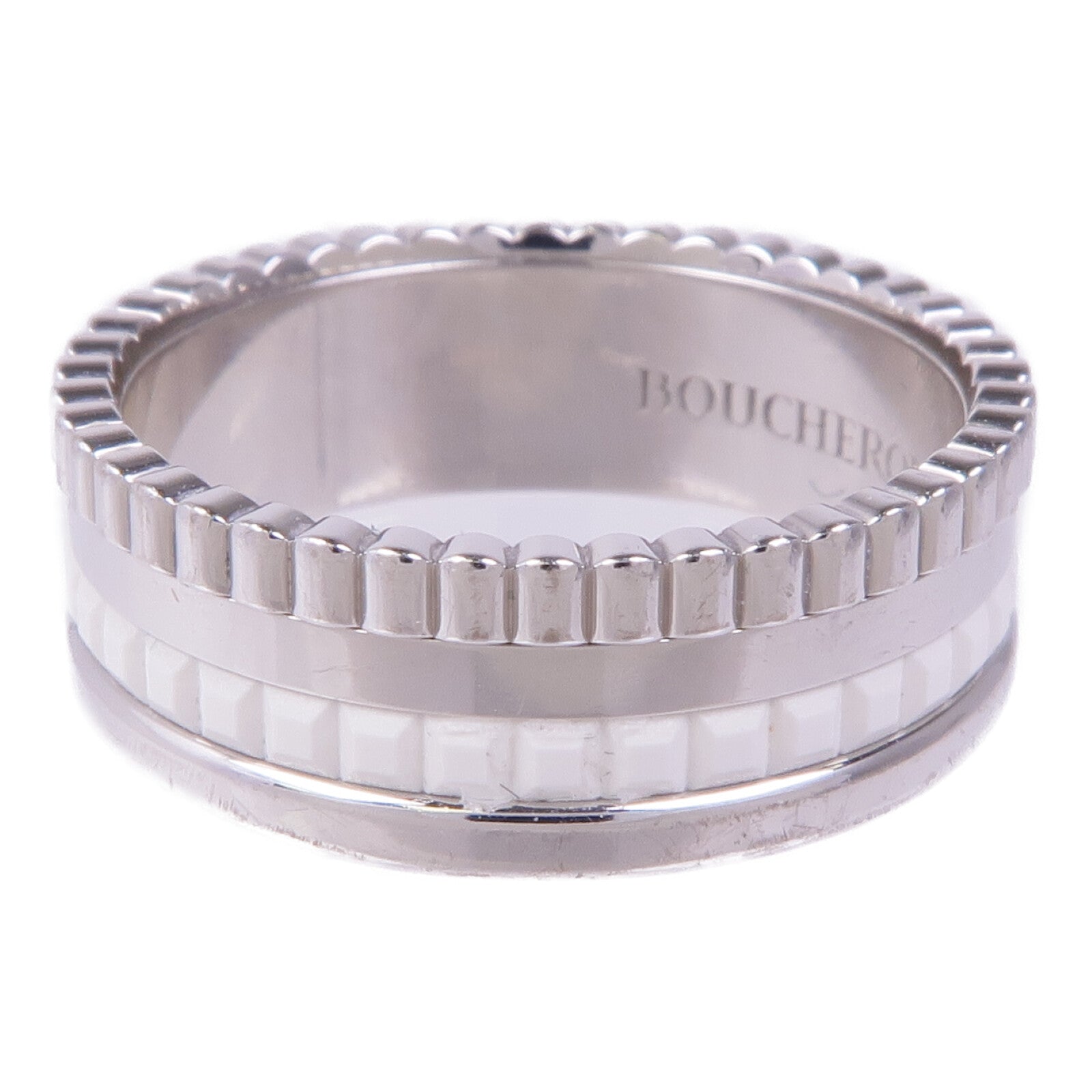 Boucheron 18K白金Quatre Double White Ring戒指Boucheron#53/US#6.25