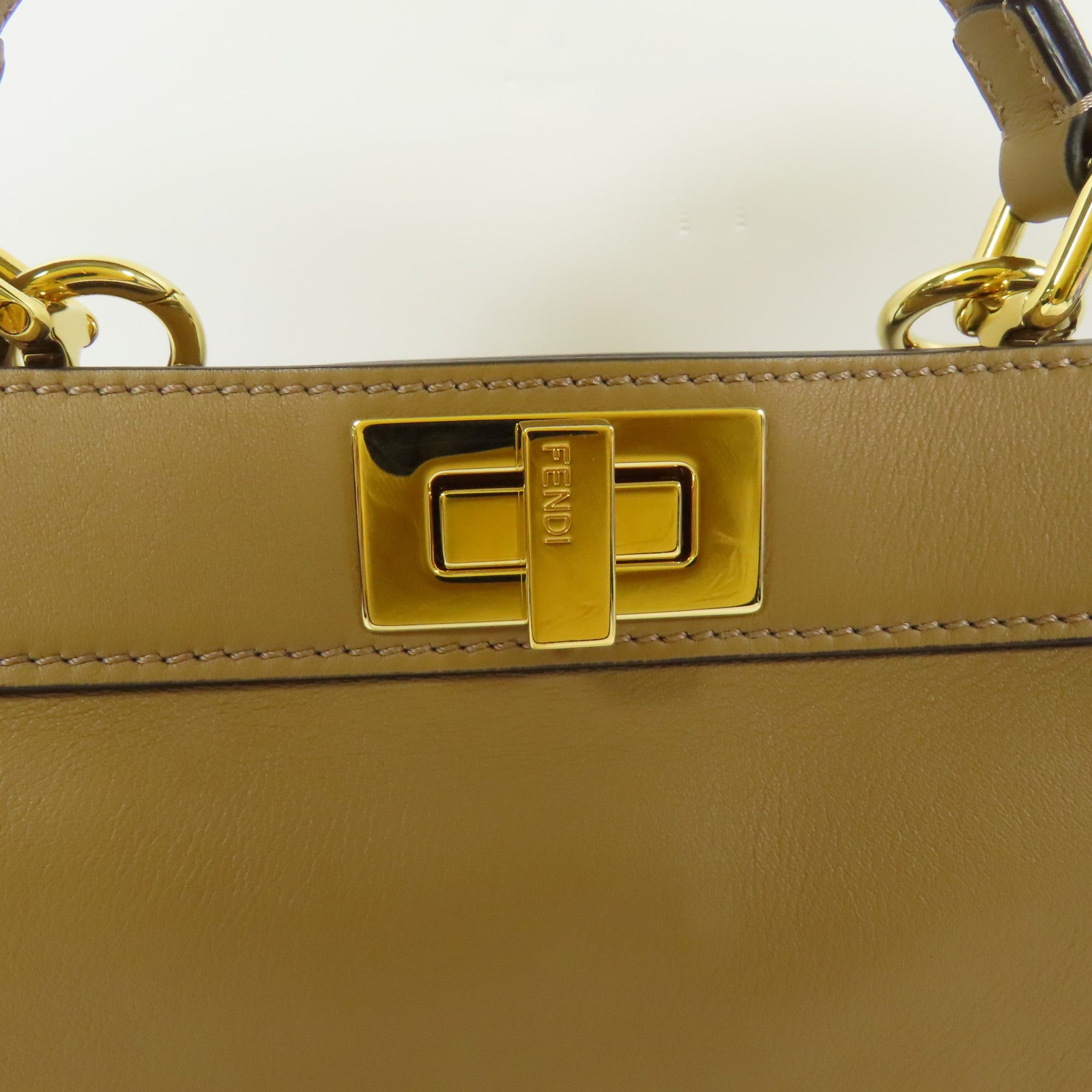 FENDI 牛皮皮革Peekaboo金扣手挽肩背兩用袋