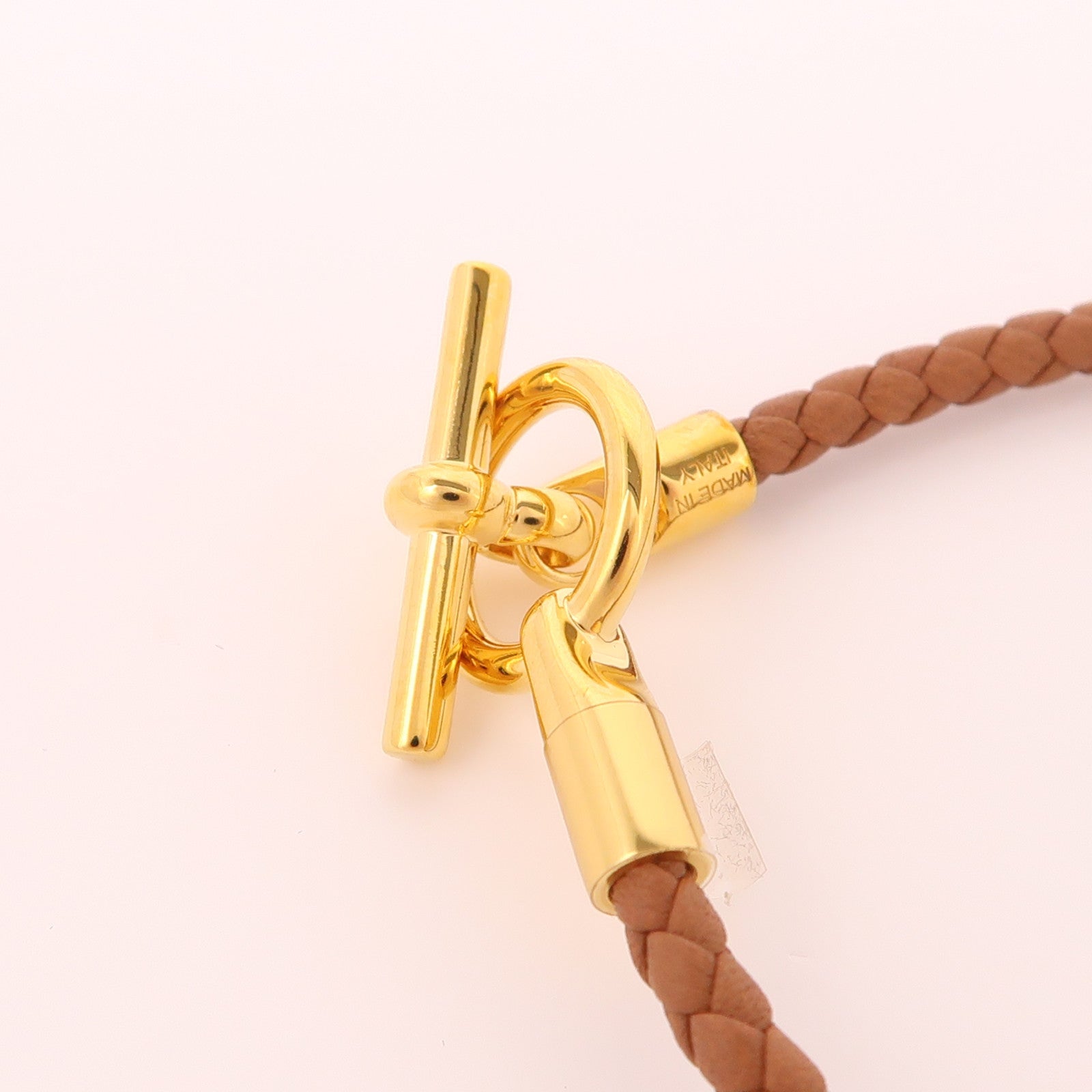 HERMES Swift皮革Glenan H Trio Bracelet金扣手帶Gold