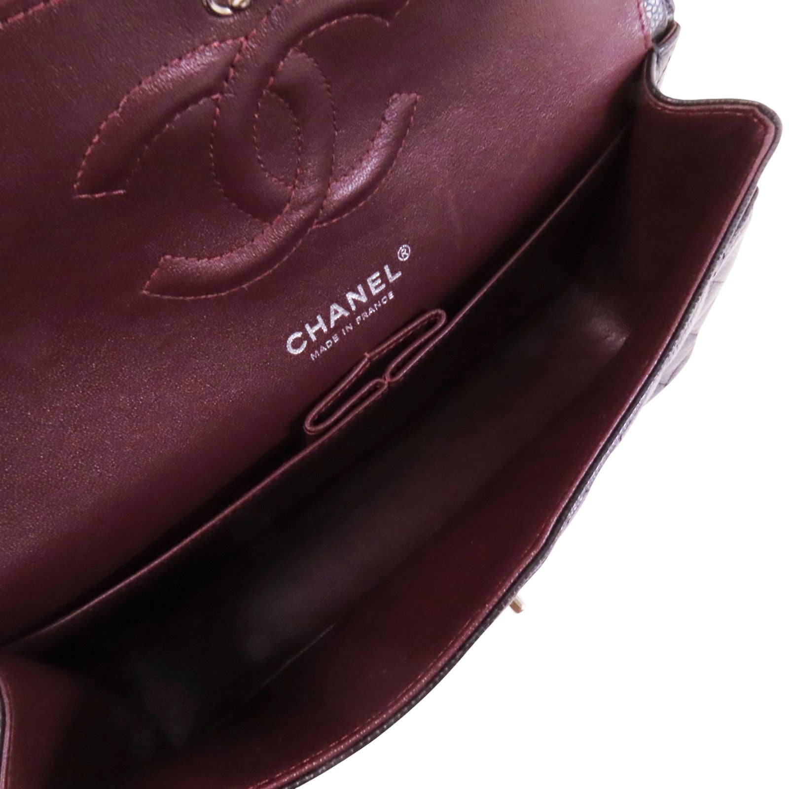 CHANEL 牛皮皮革Classic 25銀扣鏈帶肩背袋