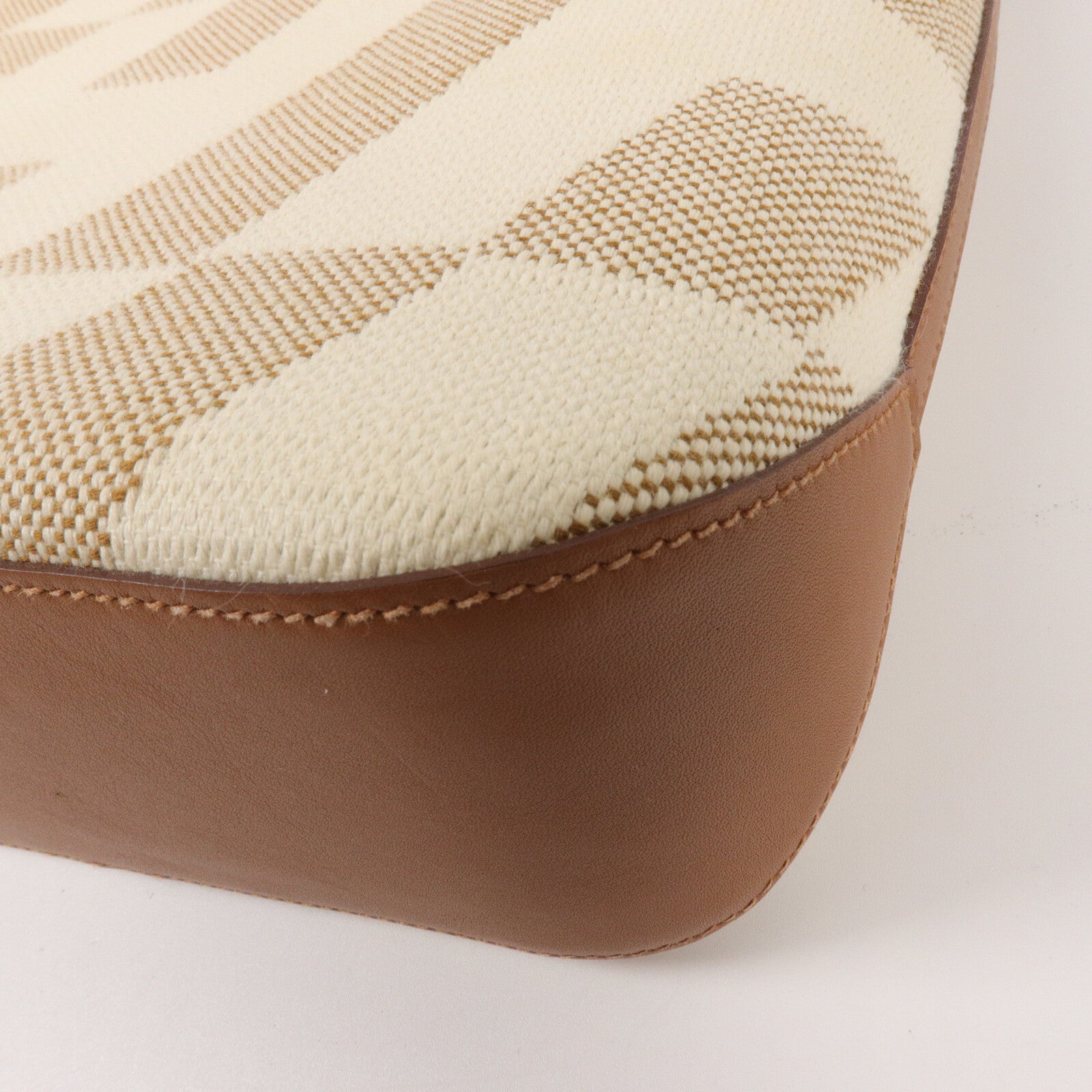 HERMES 帆布Cabas H En Biais 27手挽肩背兩用袋Gold/Beige