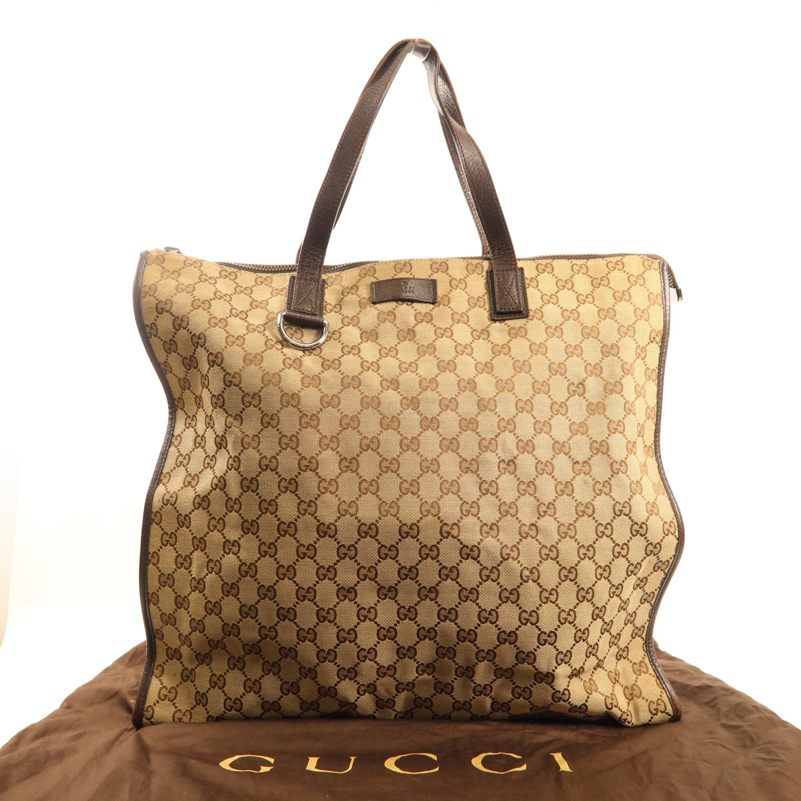 GUCCI 帆布Shoulder Tote銀扣肩背袋/手挽袋