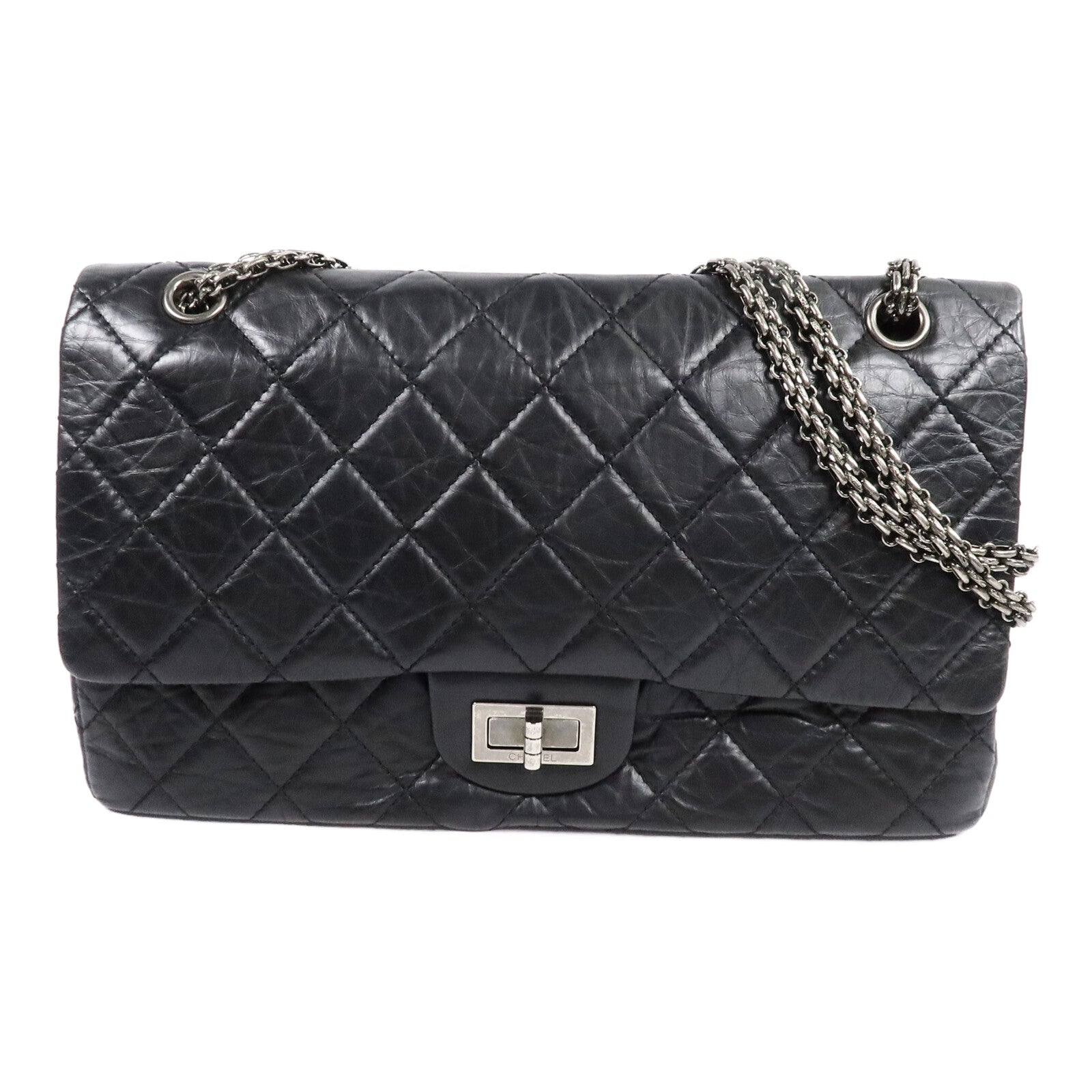 CHANEL 牛皮皮革Chanel 2.55 Large鏈帶肩背袋