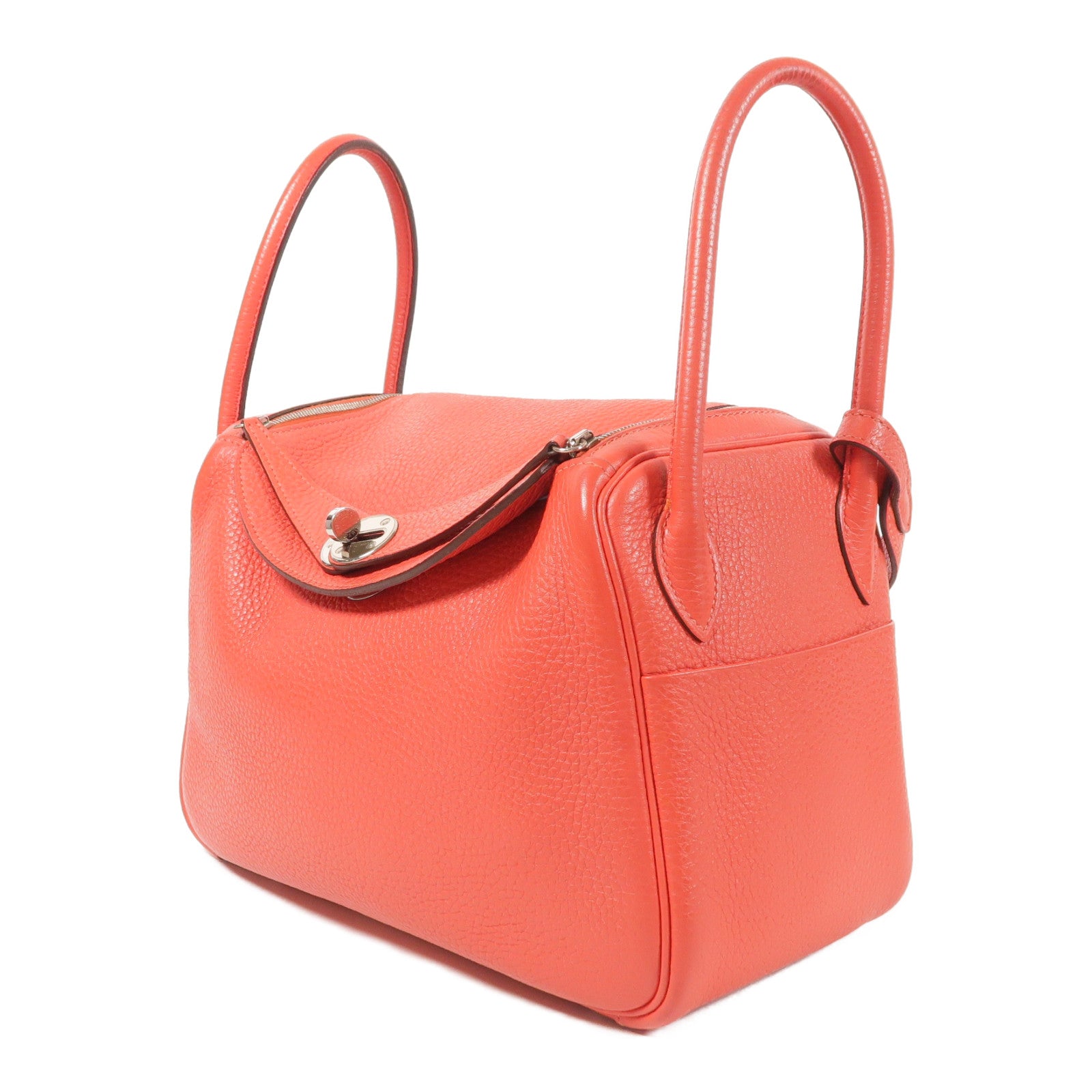 HERMES Clemence皮革Lindy 26銀扣手挽肩背兩用袋