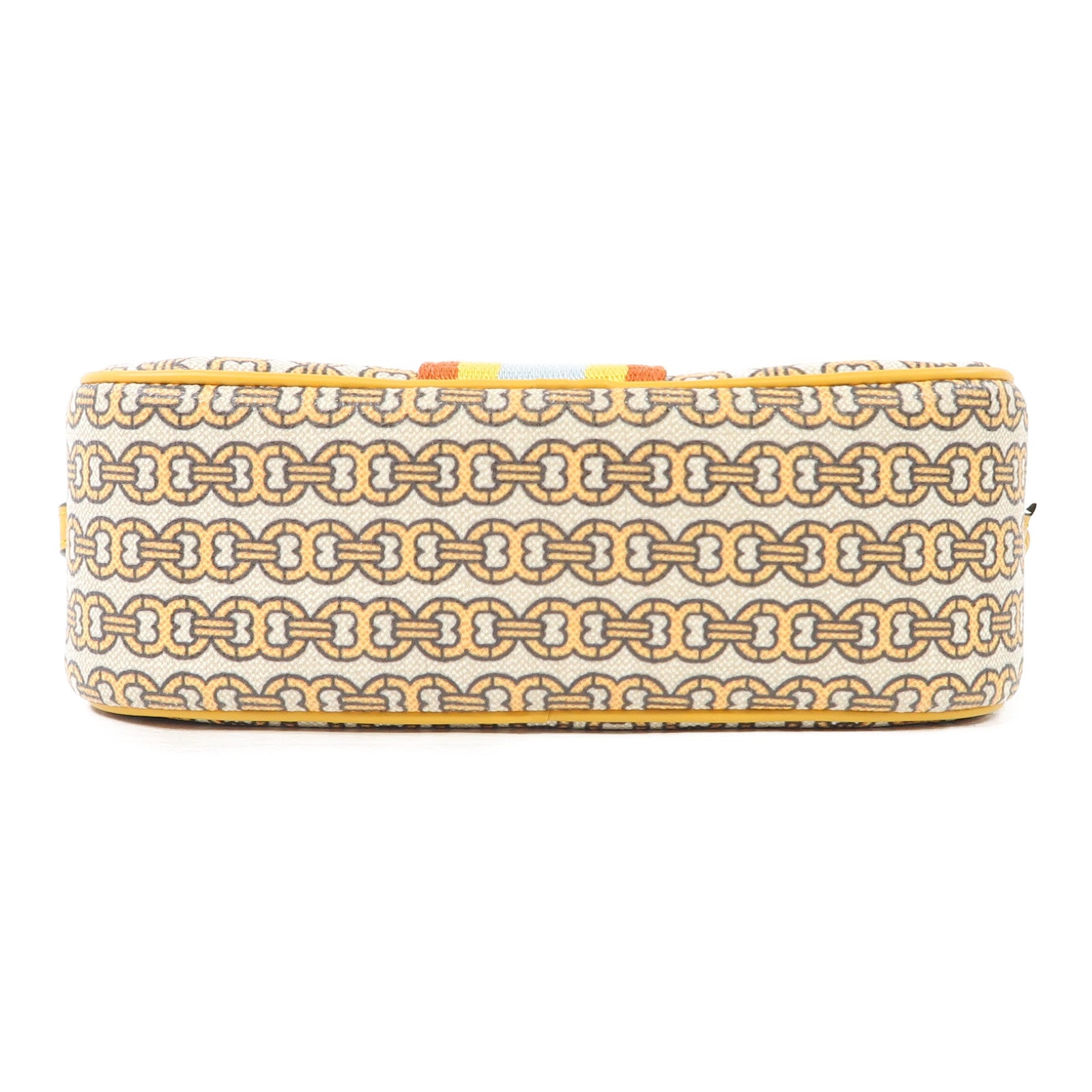Tory Burch 帆布Camera Bag金扣肩背袋黃色