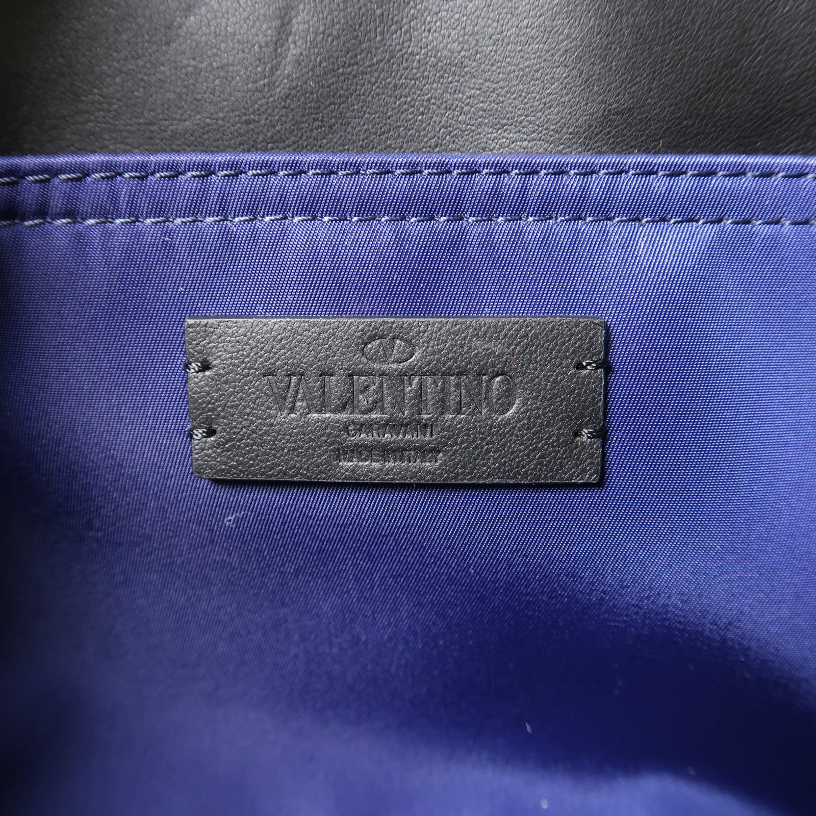 Valentino 尼龍Belt Bag銀扣腰包藍色