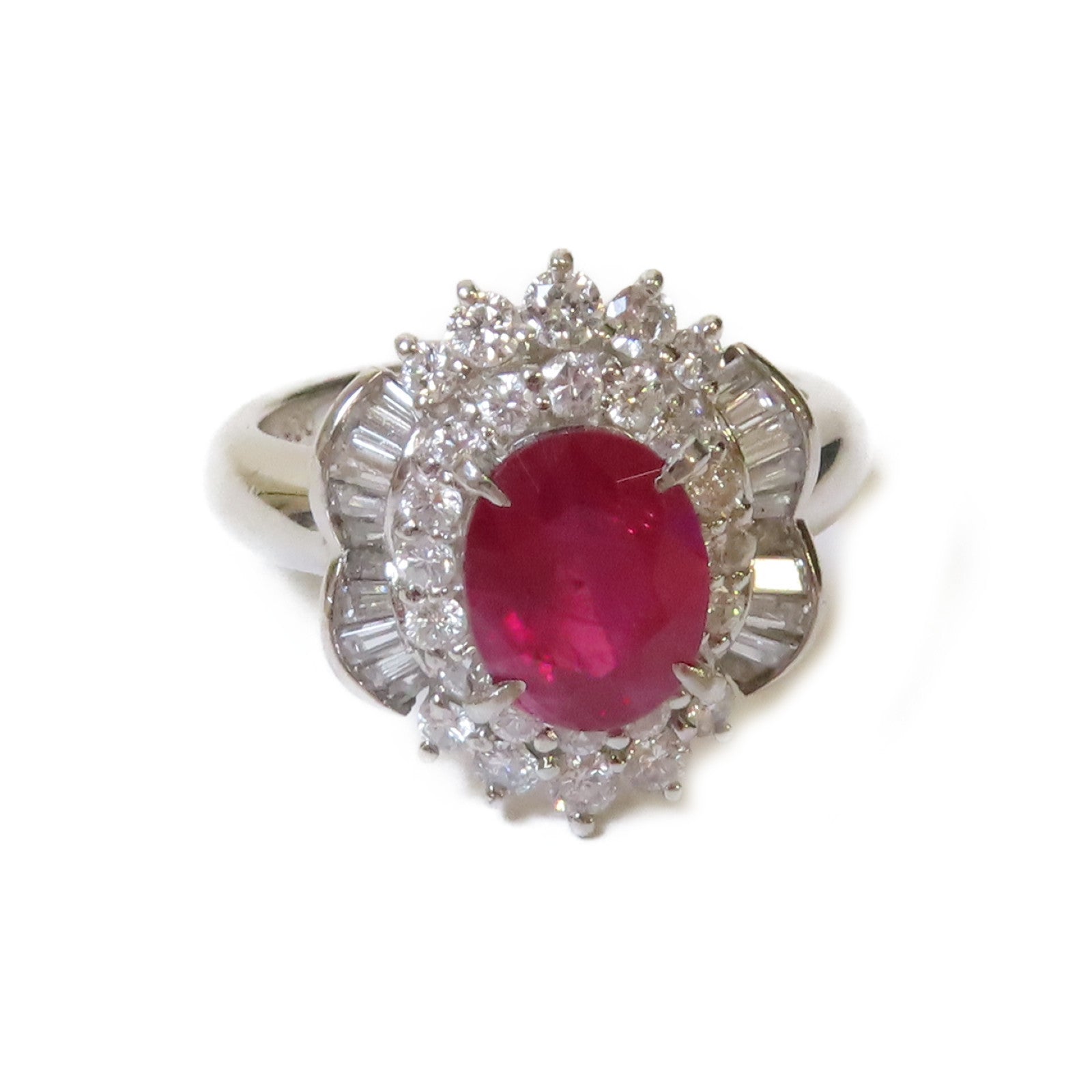 JEWELRY 【激減優惠】PT900鉑金/2.13ct紅寶石/0.84ct鑽石Ruby Ring戒指US#5.5