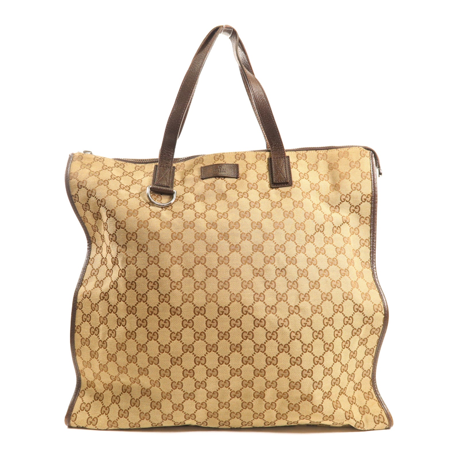 GUCCI 帆布Shoulder Tote銀扣肩背袋/手挽袋
