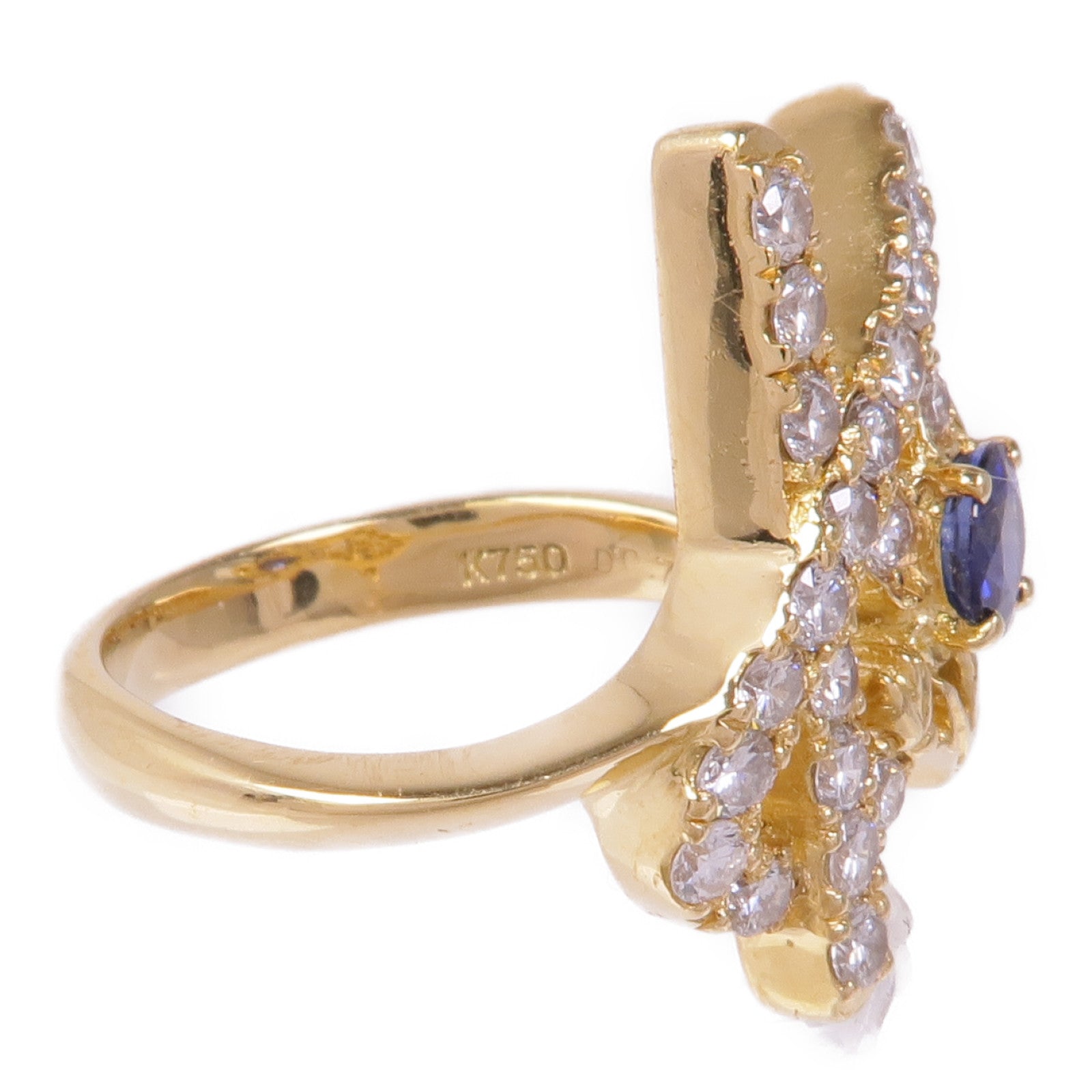 JEWELRY 18K黃金Sapphire Diamond Ring藍寶石/鑽石戒指US#6