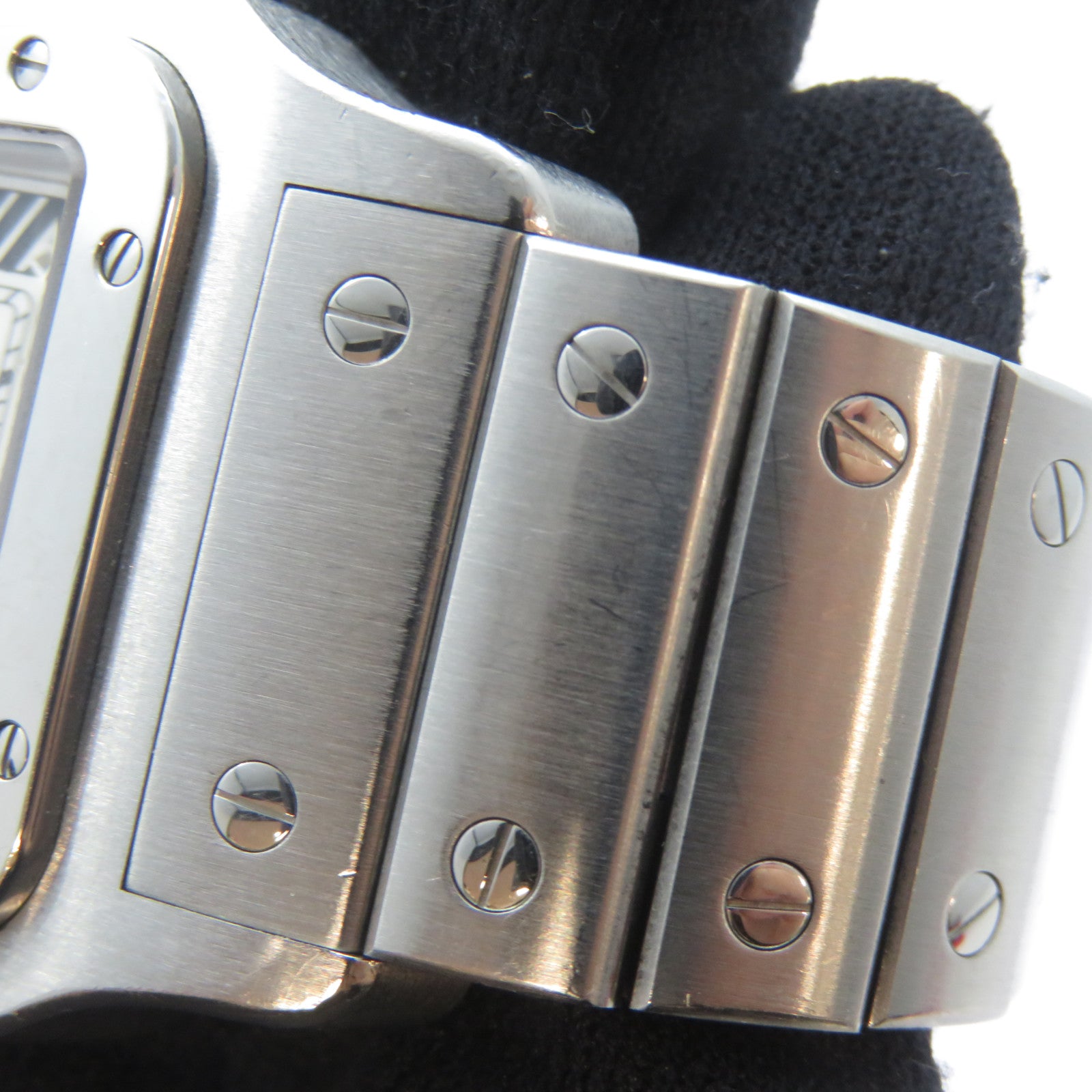 CARTIER Santos Galbee不鏽鋼手錶自動機芯白色