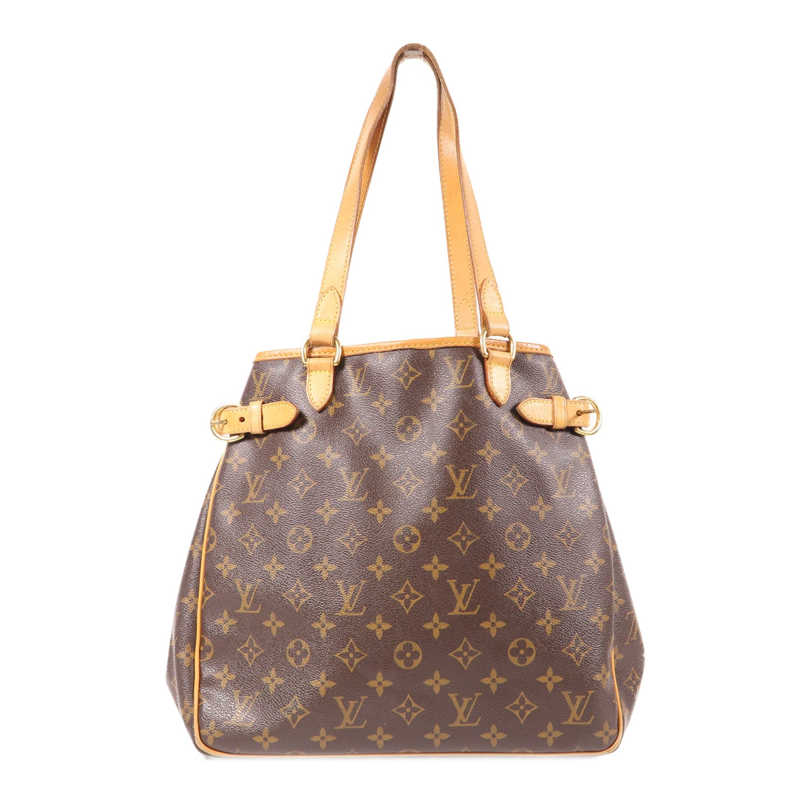 LOUIS VUITTON Monogram Batignolles金扣肩背袋棕色