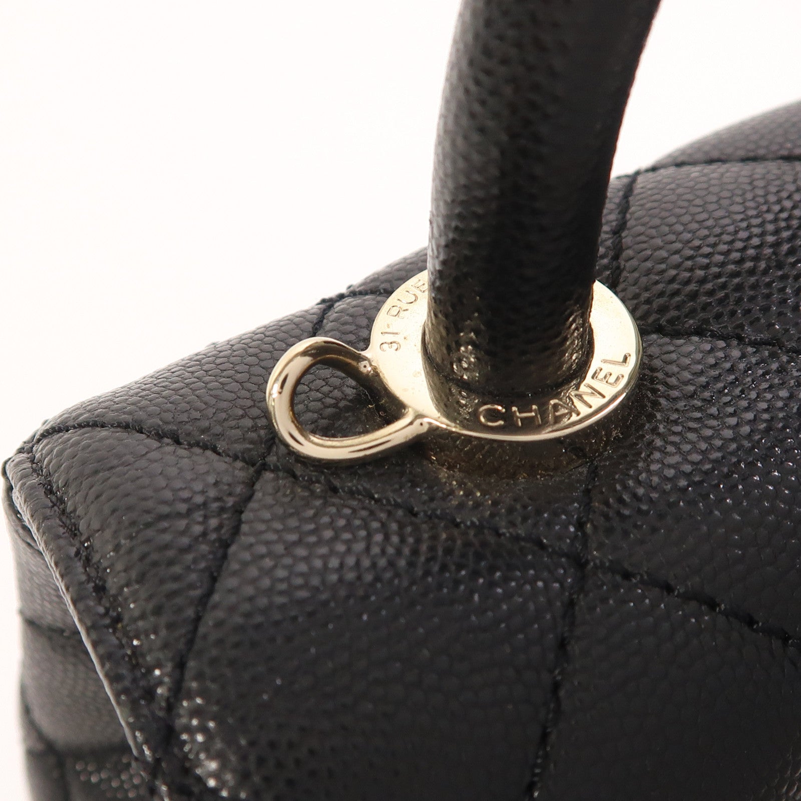 CHANEL 牛皮皮革Mini Coco Handle金扣手挽肩背兩用袋