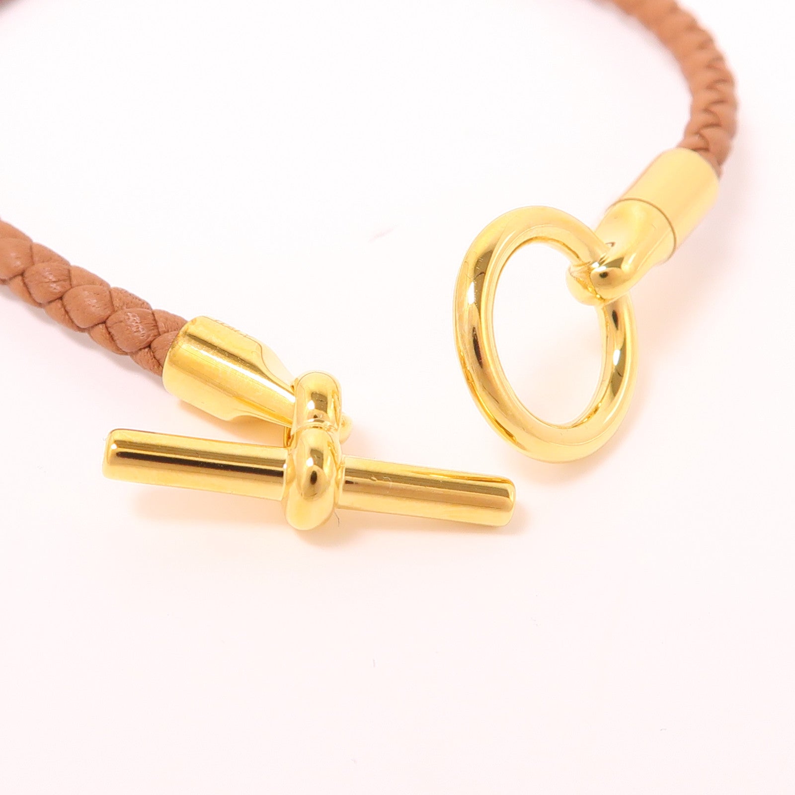 HERMES Swift皮革Glenan H Trio Bracelet金扣手帶Gold