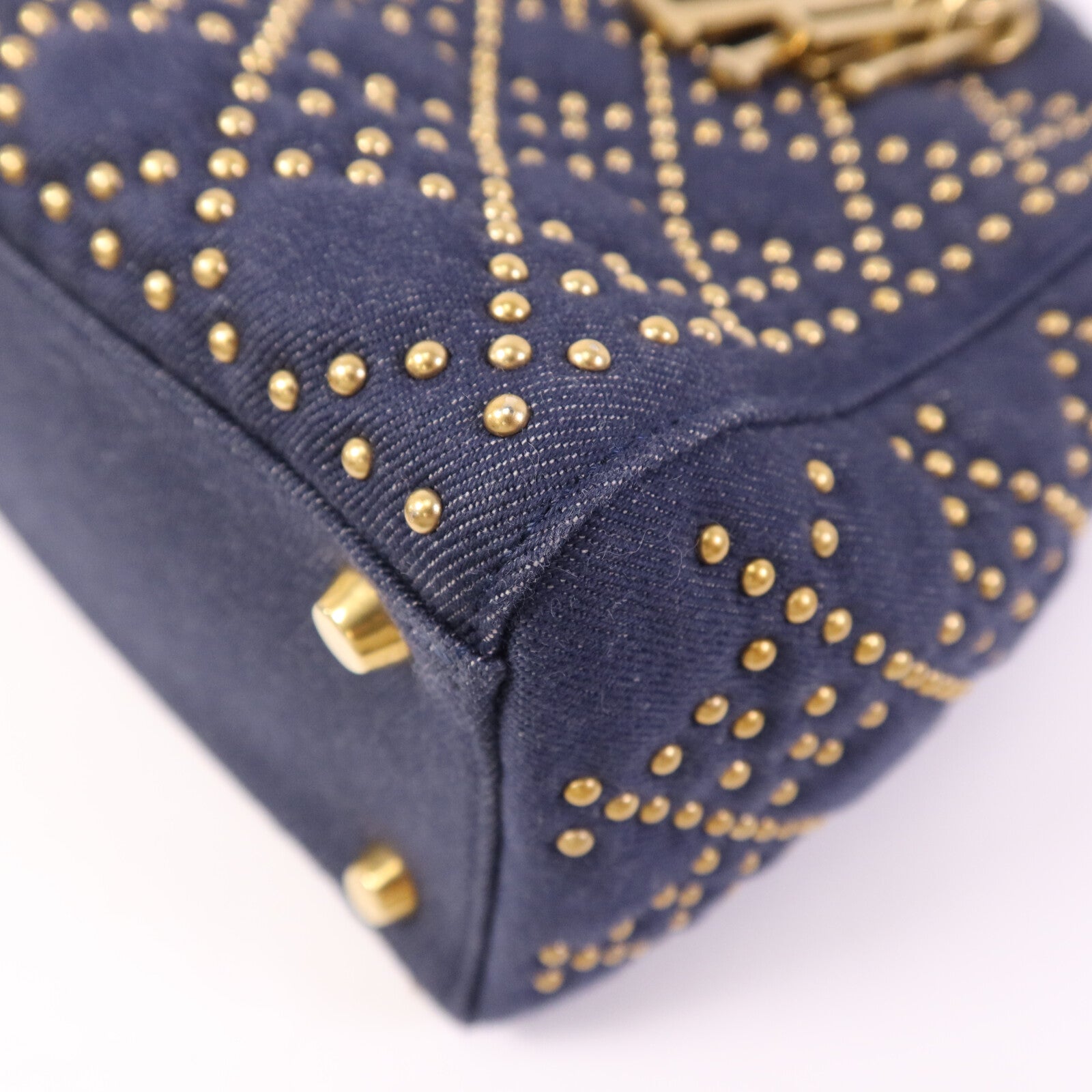 Dior 【激減優惠】Denim Lady Dior Tote金扣手挽肩背兩用袋
