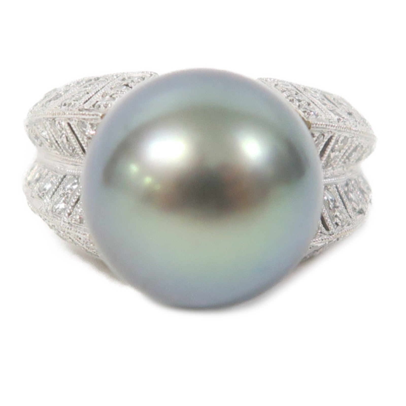 JEWELRY 【激減優惠】18K白金Pearl Ring珍珠戒指US#6