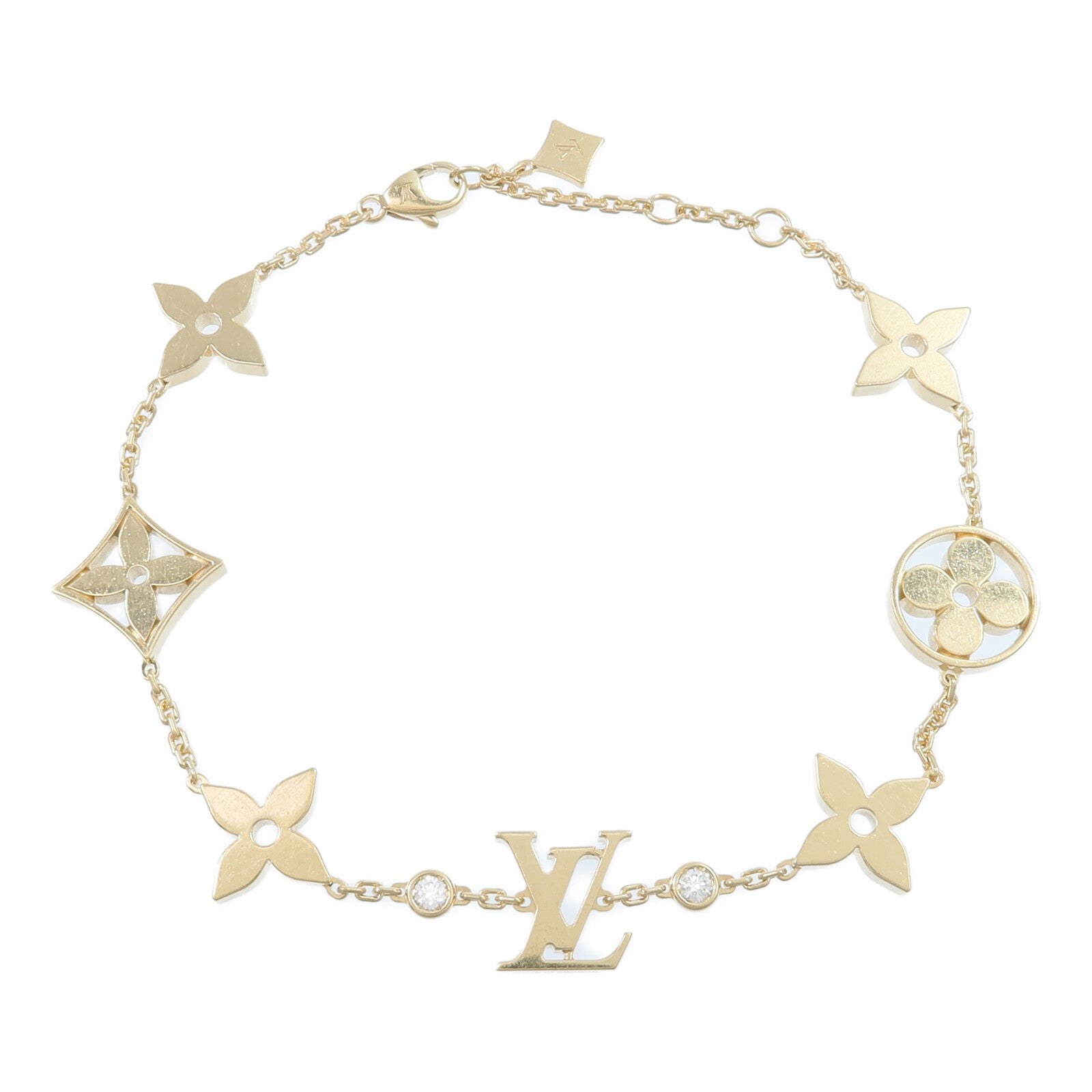 LOUIS VUITTON 18K黃金Idylle Blossom Monogram Bracelet鑽石手鏈