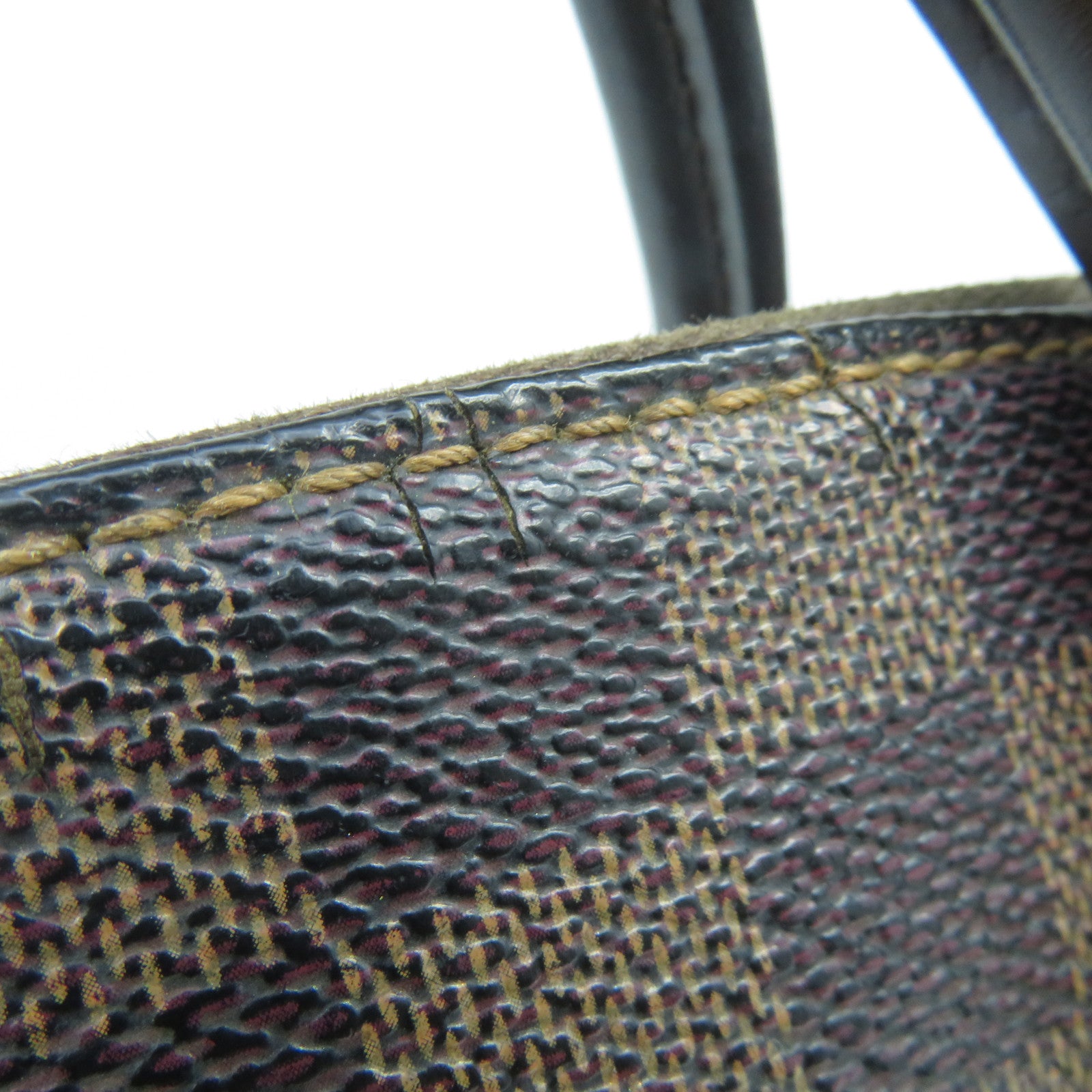 LOUIS VUITTON Damier Rivera MM金扣手挽袋啡色