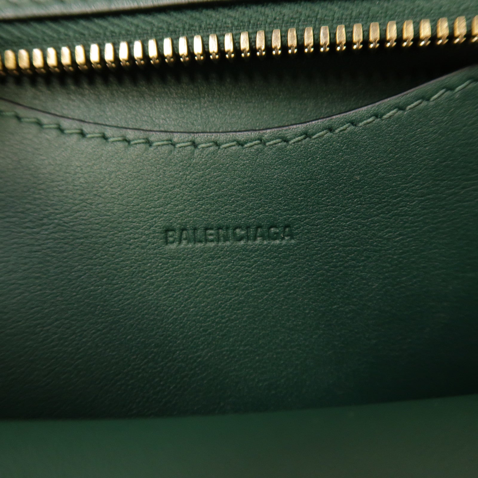 BALENCIAGA 皮革Neo Classic金扣手挽肩背兩用袋綠色