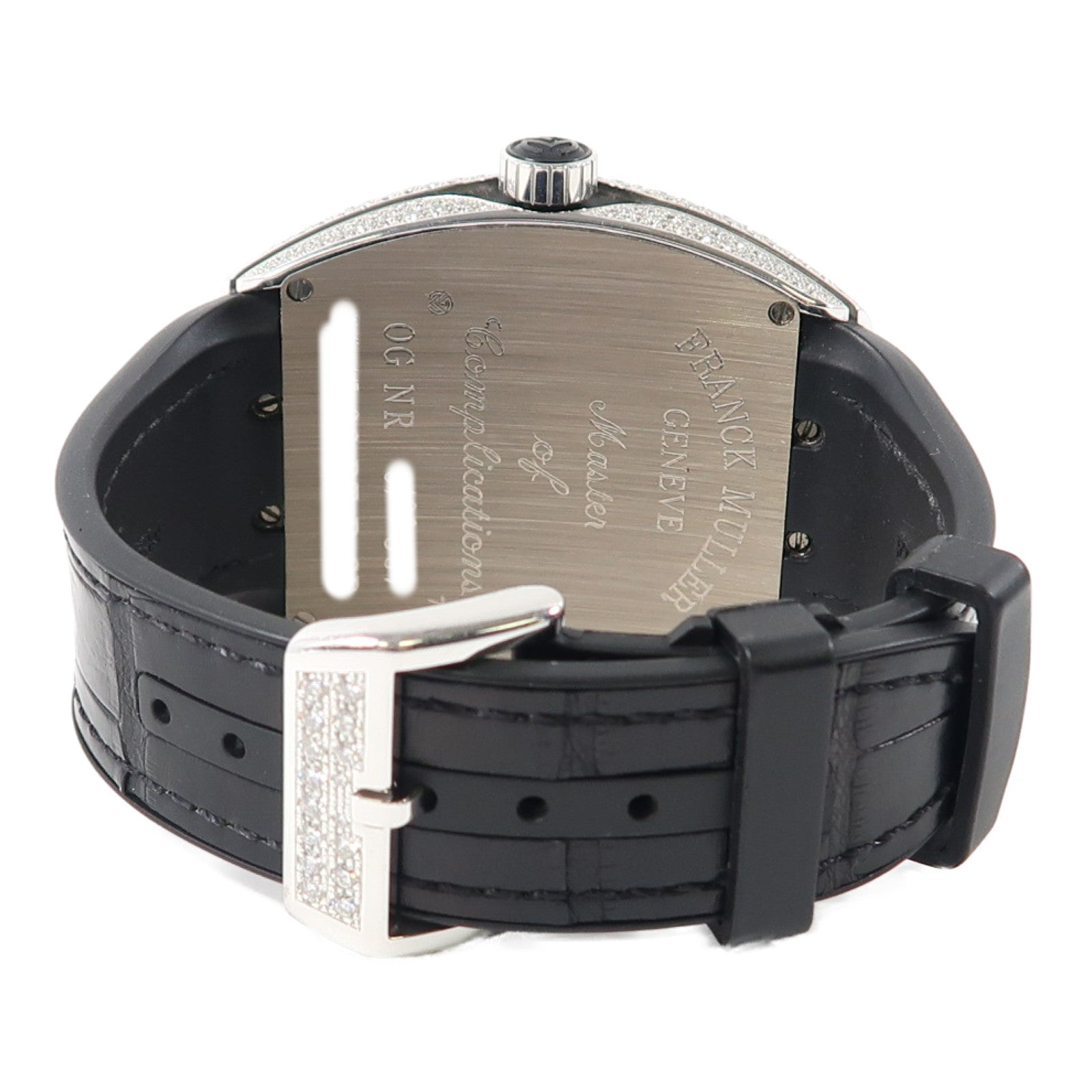 FRANCK MULLER Vanguard Diamond 18K白金/橡膠帶手錶自動機芯銀色