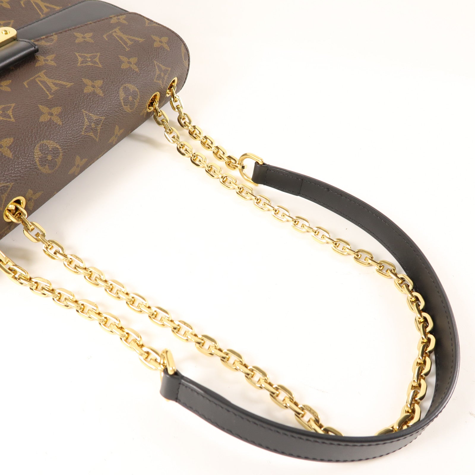 LOUIS VUITTON Monogram Marceau金扣肩背袋棕色