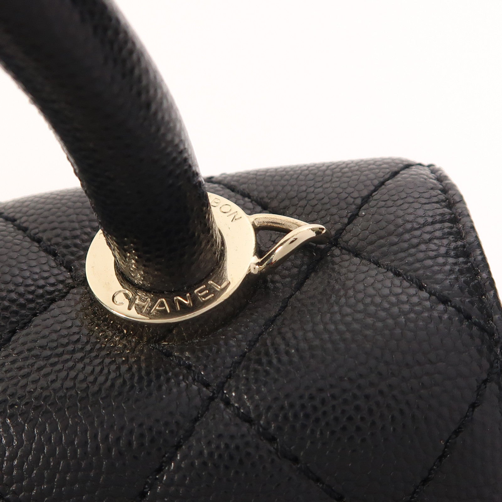 CHANEL 牛皮皮革Mini Coco Handle金扣手挽肩背兩用袋