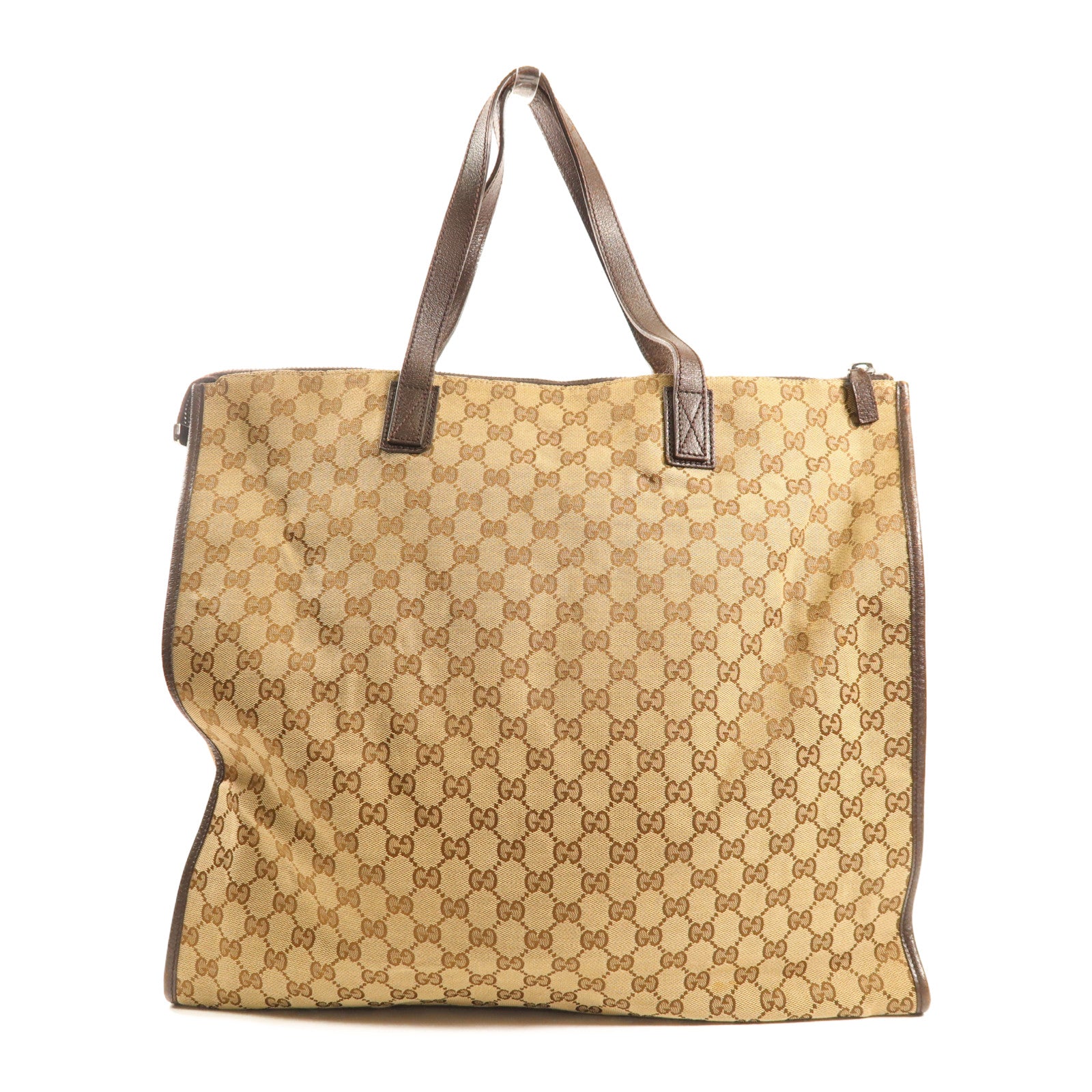 GUCCI 帆布Shoulder Tote銀扣肩背袋/手挽袋