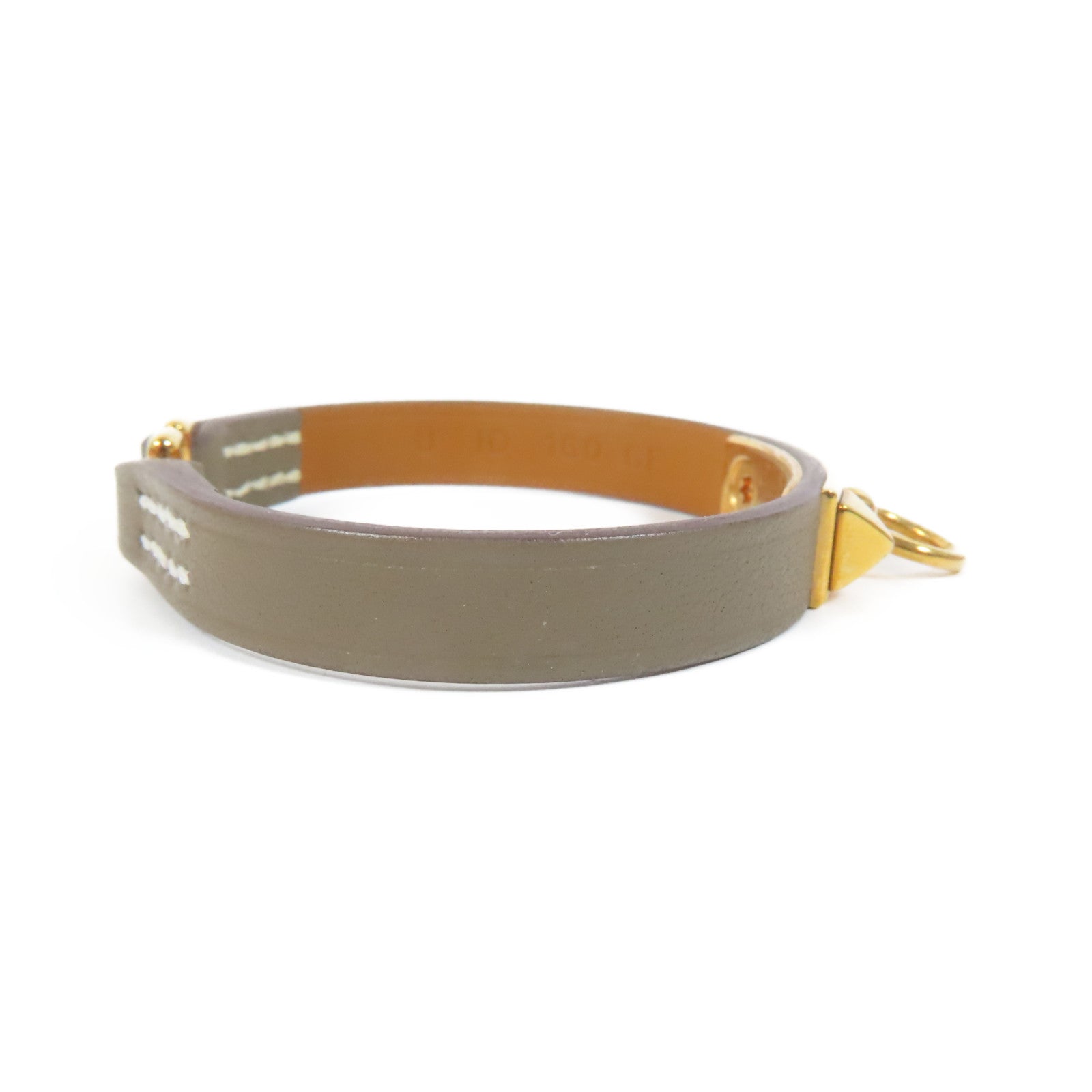 HERMES Swift皮革Rivale Mini Bracelet手鐲Etoupe/灰色
