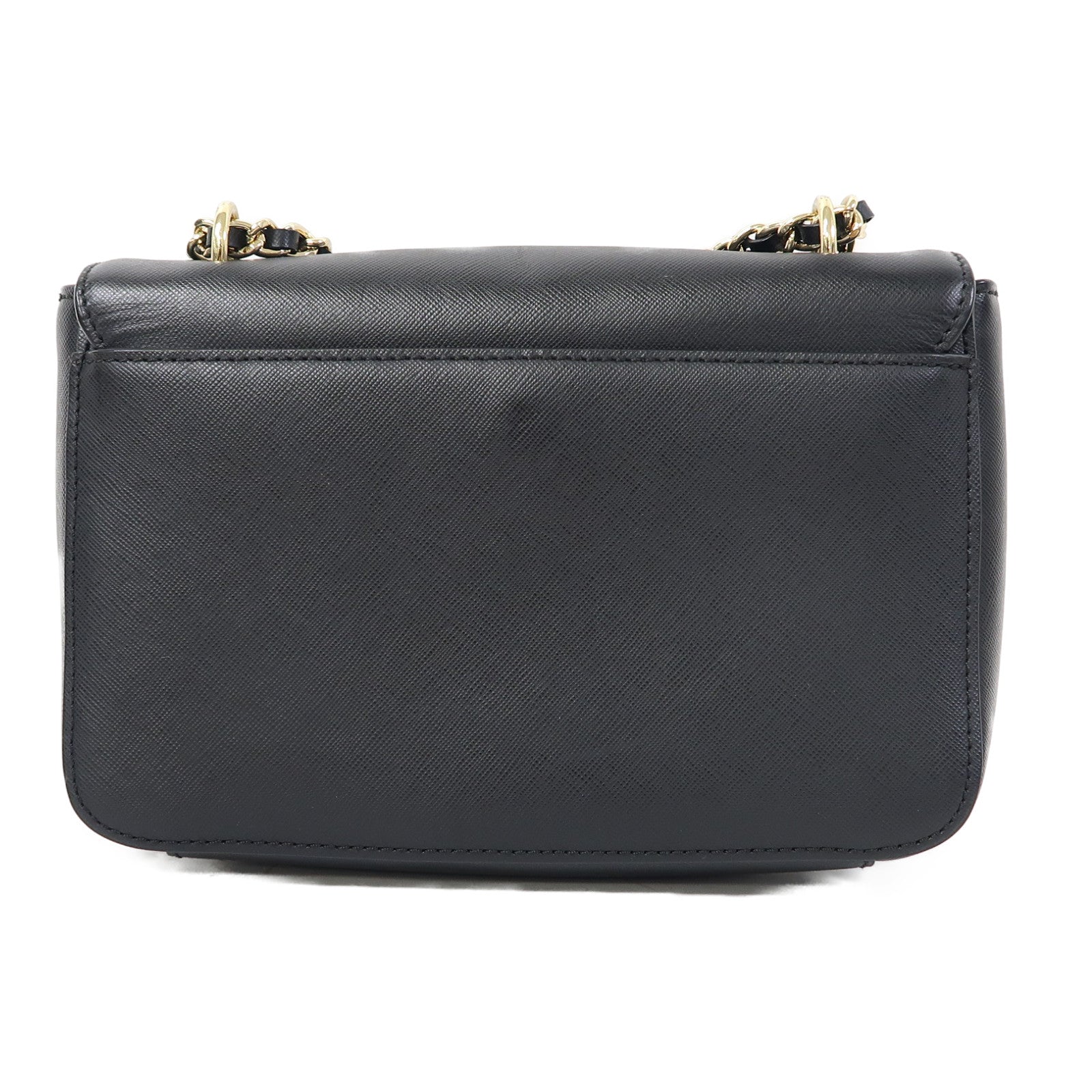 Tory Burch 皮革Chain Shoulder銀扣鏈帶肩背袋黑色