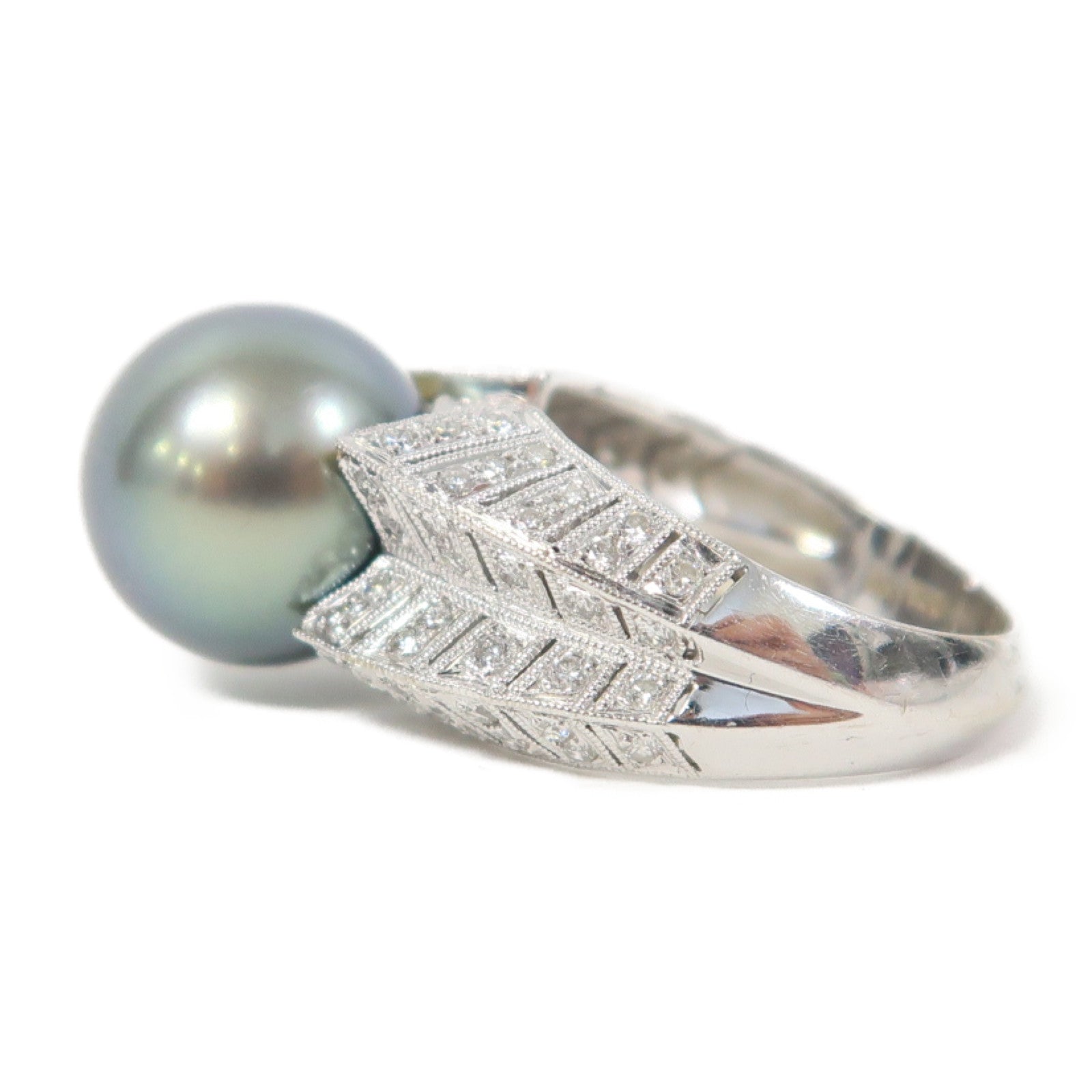 JEWELRY 【激減優惠】18K白金Pearl Ring珍珠戒指US#6