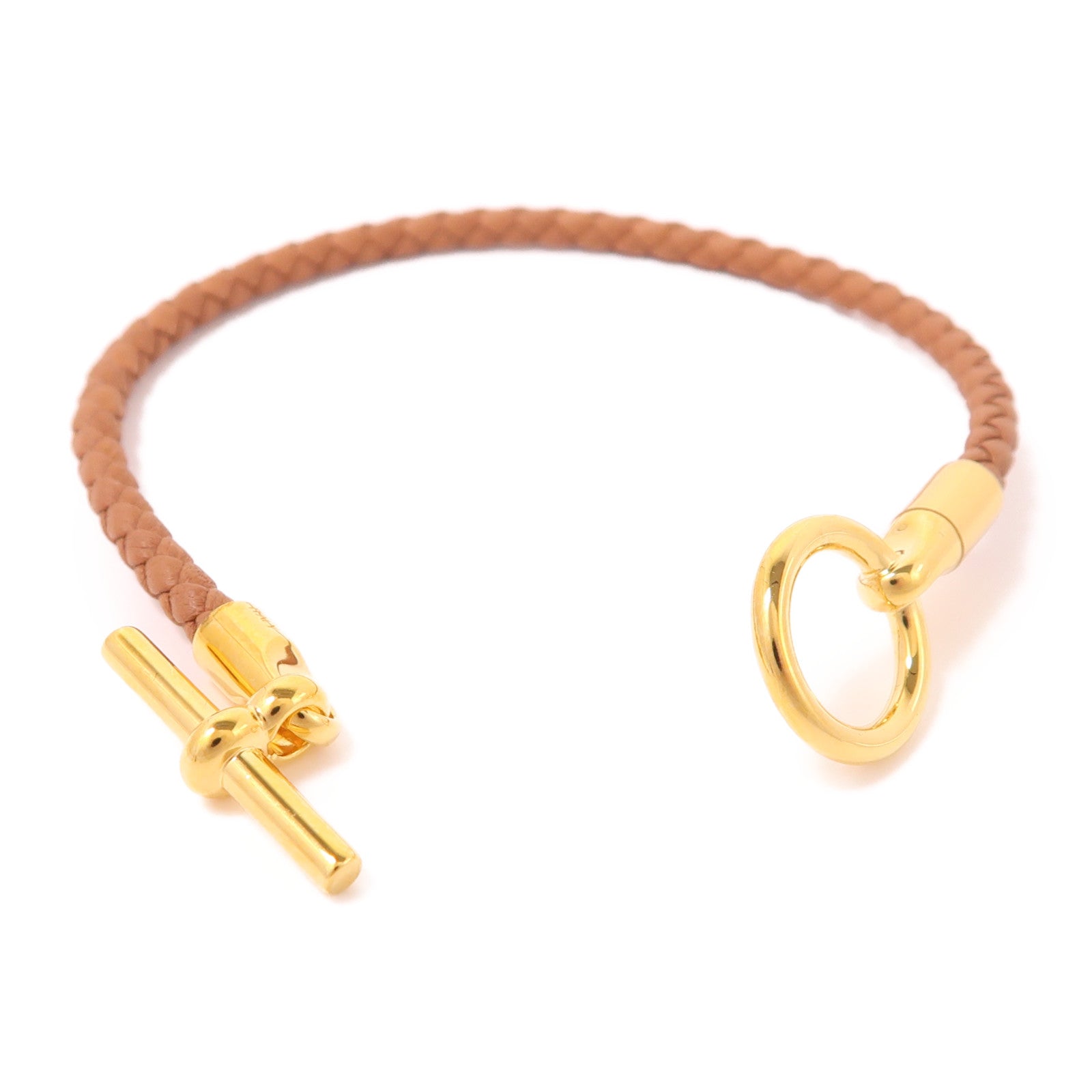 HERMES Swift皮革Glenan H Trio Bracelet金扣手帶Gold
