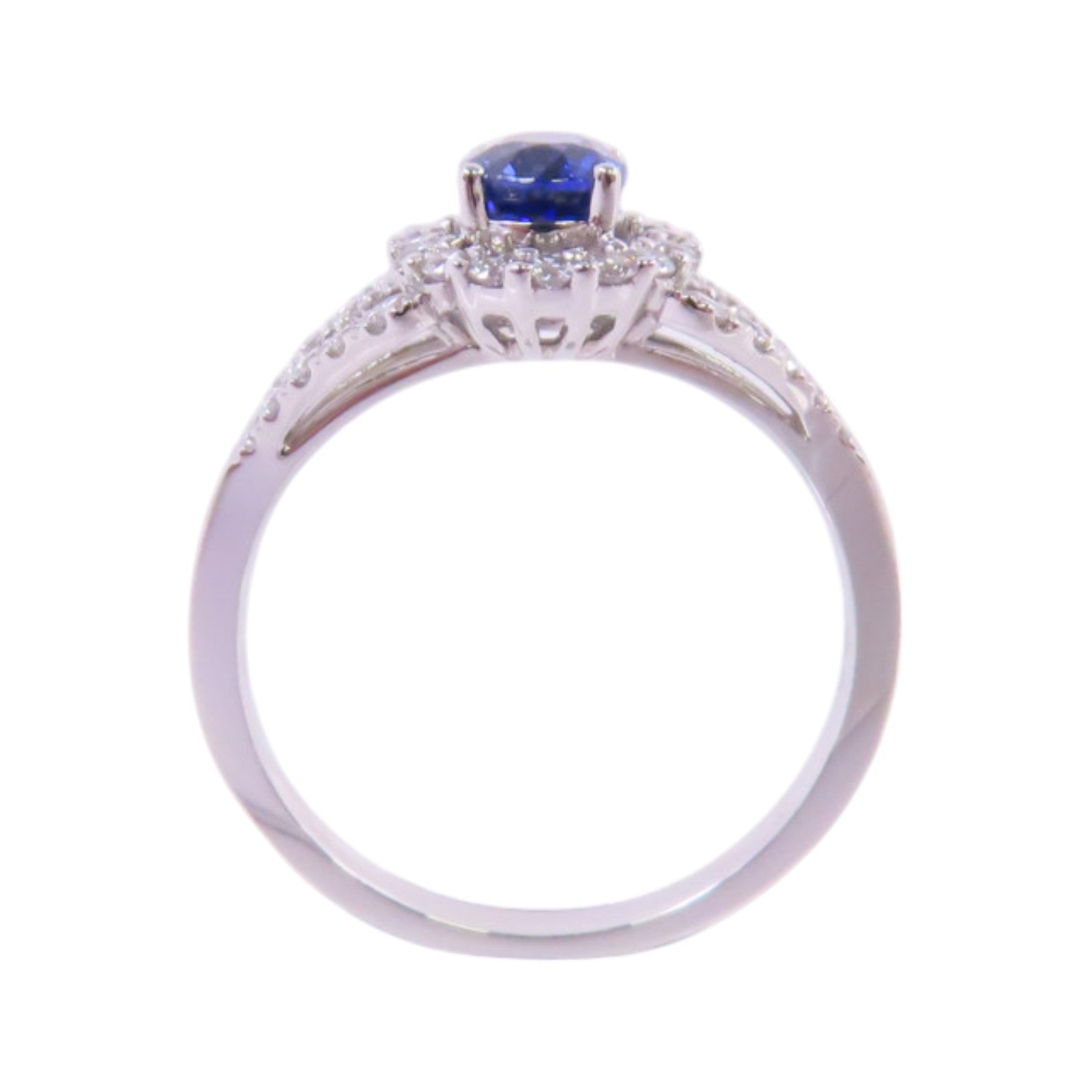 JEWELRY 【激減優惠】18K白金/藍寶石/鑽石Sapphire Diamond Ring戒指US#5.5