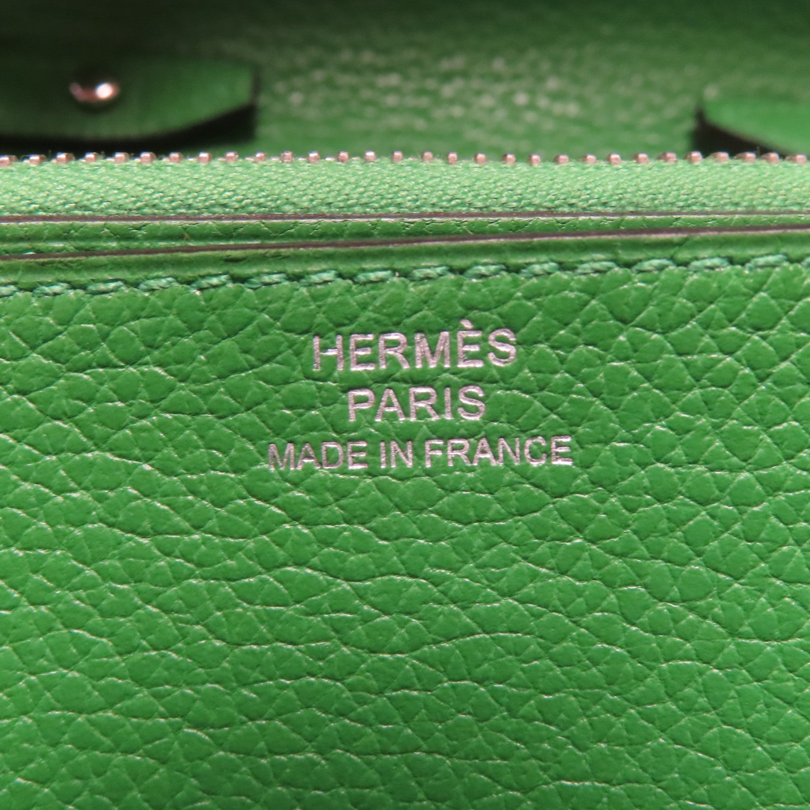HERMES 【激減優惠】Evercolor皮革Mini Convoyeur銀扣肩背袋竹子綠色