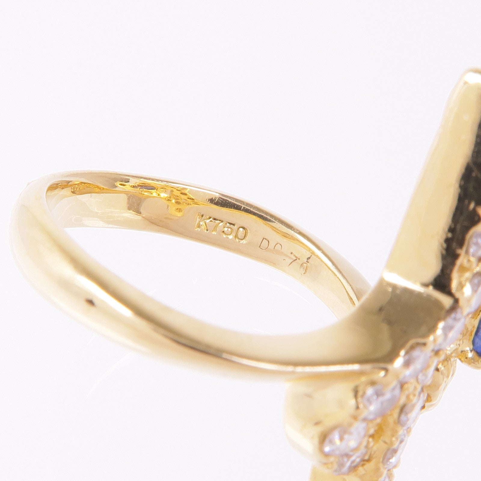 JEWELRY 18K黃金Sapphire Diamond Ring藍寶石/鑽石戒指US#6