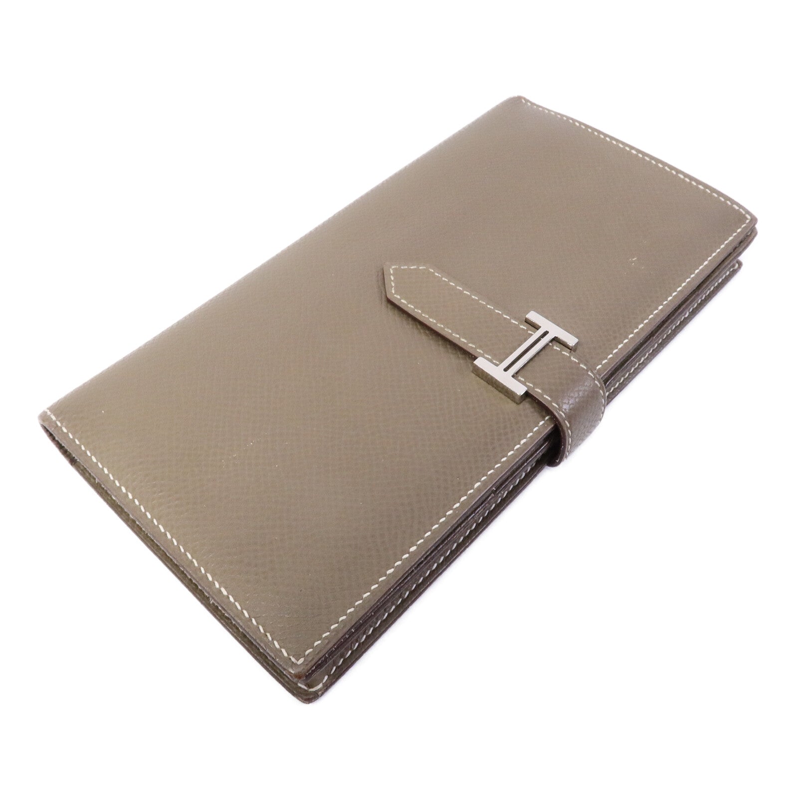 HERMES Epsom皮革Bearn Long Wallet長錢包Etoupe