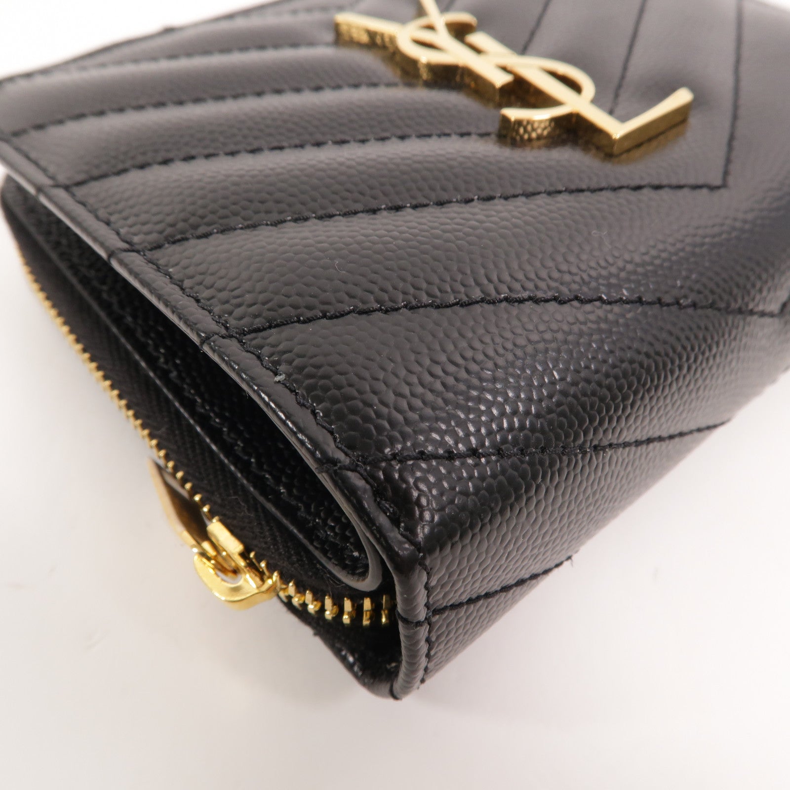 SAINT LAURENT 牛皮皮革Zip Round Wallet錢包