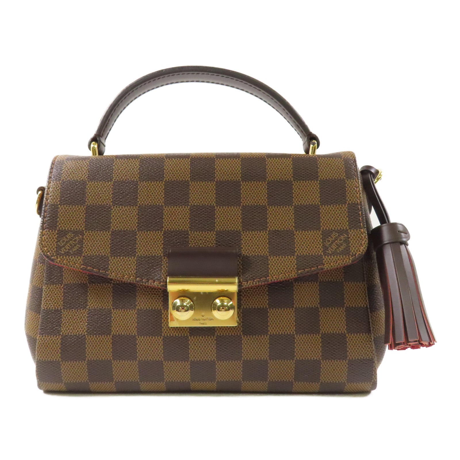LOUIS VUITTON Damier Croisette金扣手挽袋