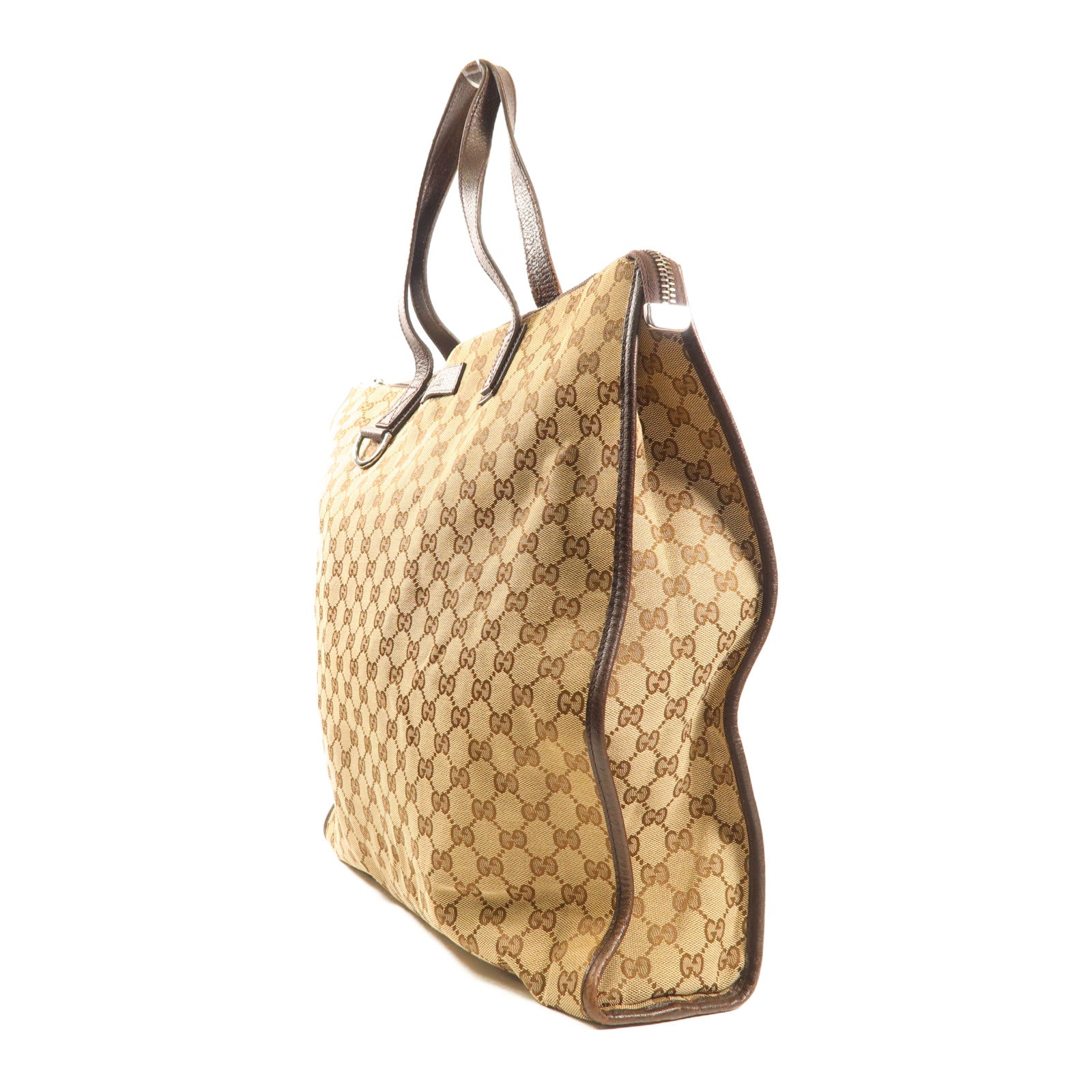 GUCCI 帆布Shoulder Tote銀扣肩背袋/手挽袋