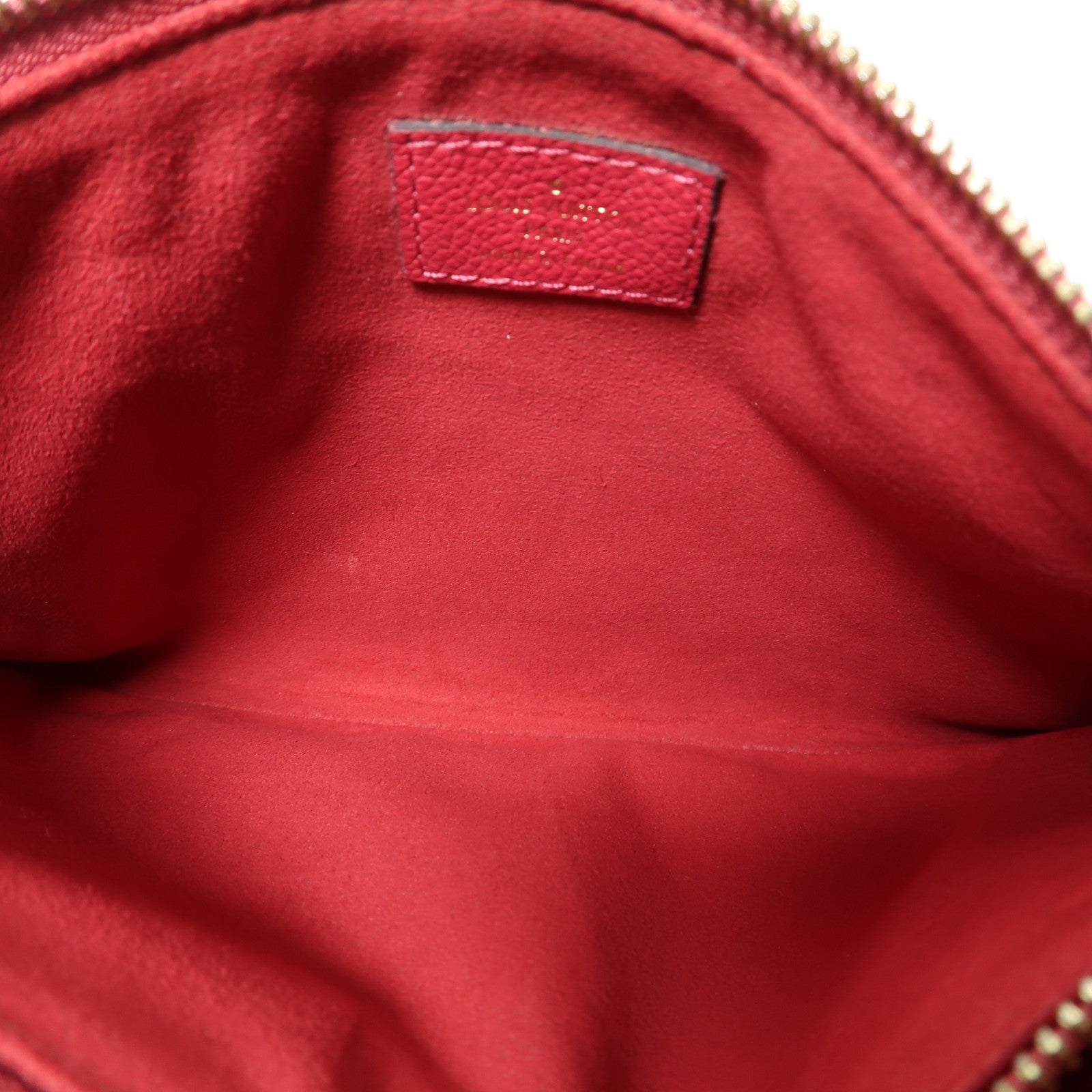 LOUIS VUITTON Monogram Empreinte Twice金扣肩背袋紅色