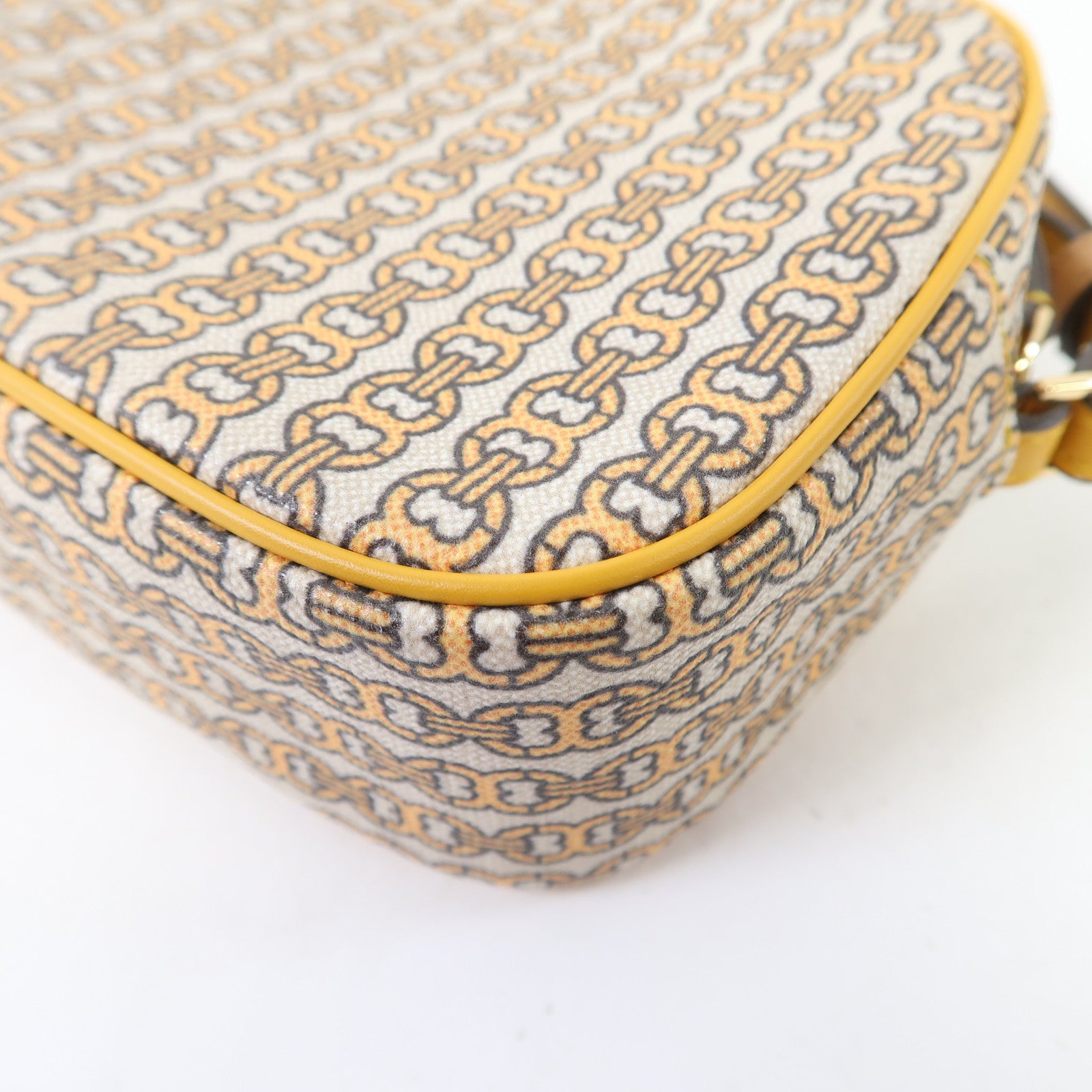 Tory Burch 帆布Camera Bag金扣肩背袋黃色