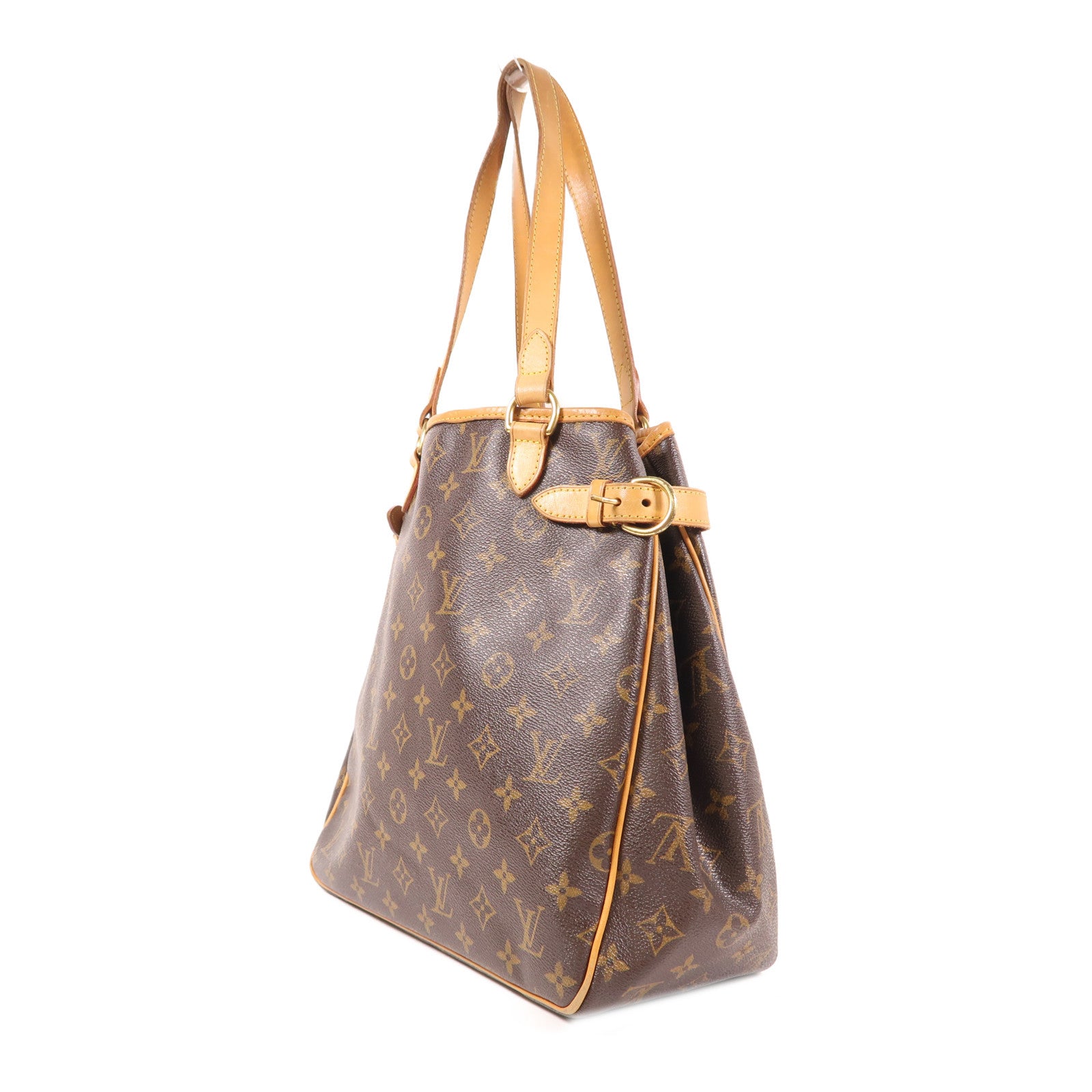 LOUIS VUITTON Monogram Batignolles金扣肩背袋棕色
