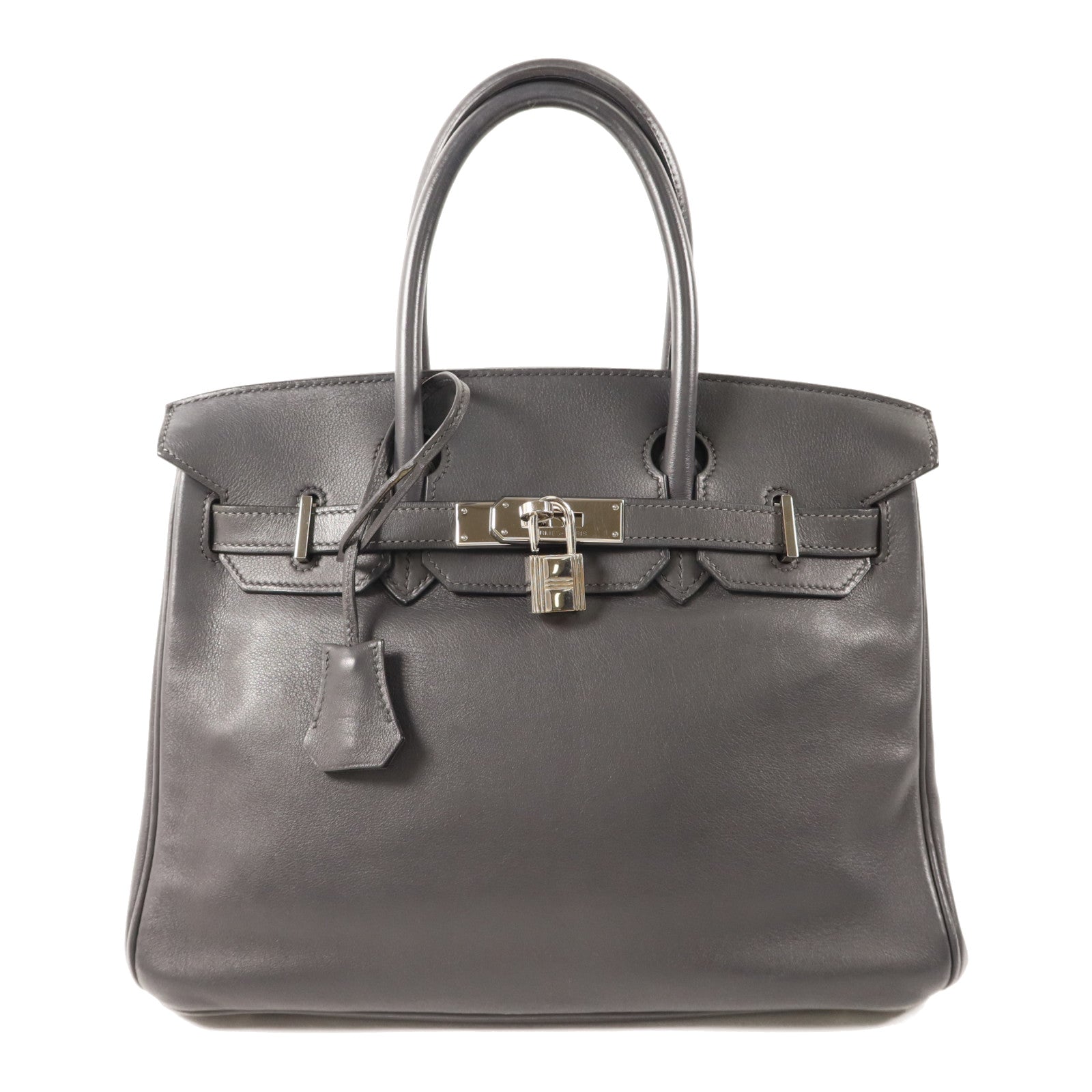 HERMES Swift皮革Birkin 30銀扣手挽袋Graphite